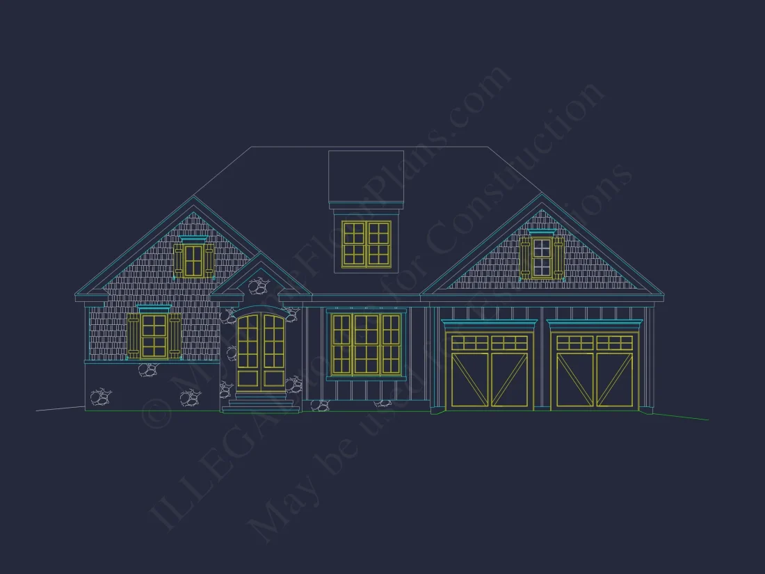 Craftsman-Style house Plan with CAD Floor Plan Designs