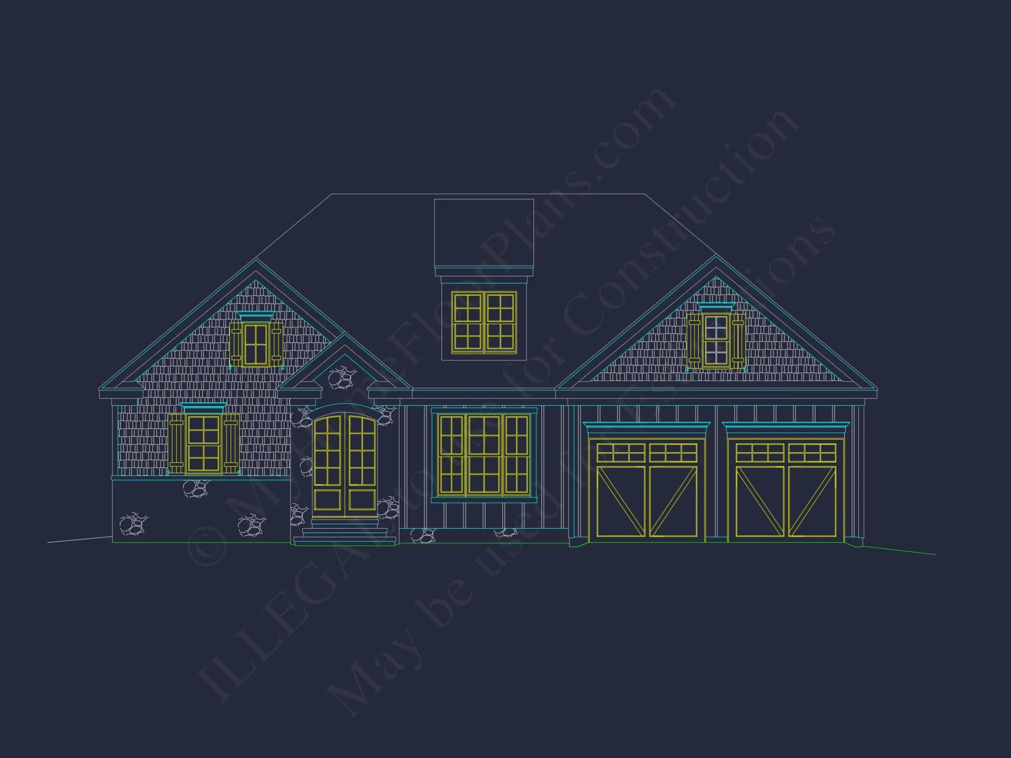 Craftsman-Style house Plan with CAD Floor Plan Designs