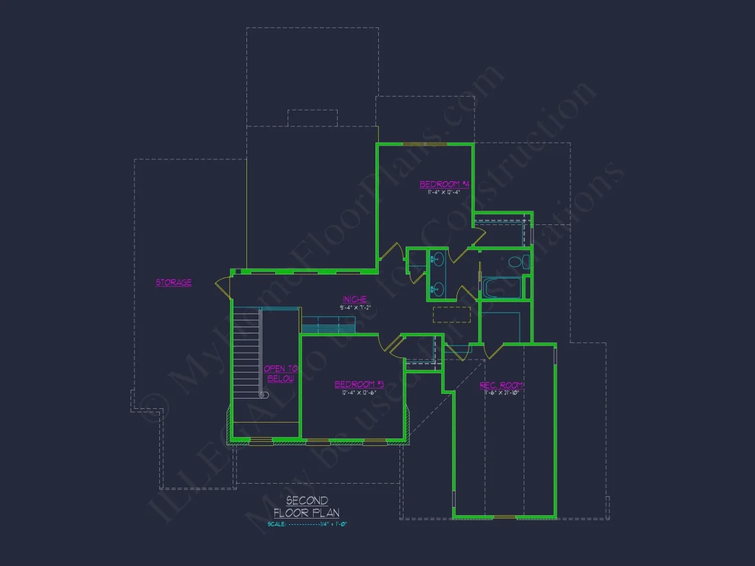Modern Craftsman house Plan with 4 Bedrooms and Open Designs