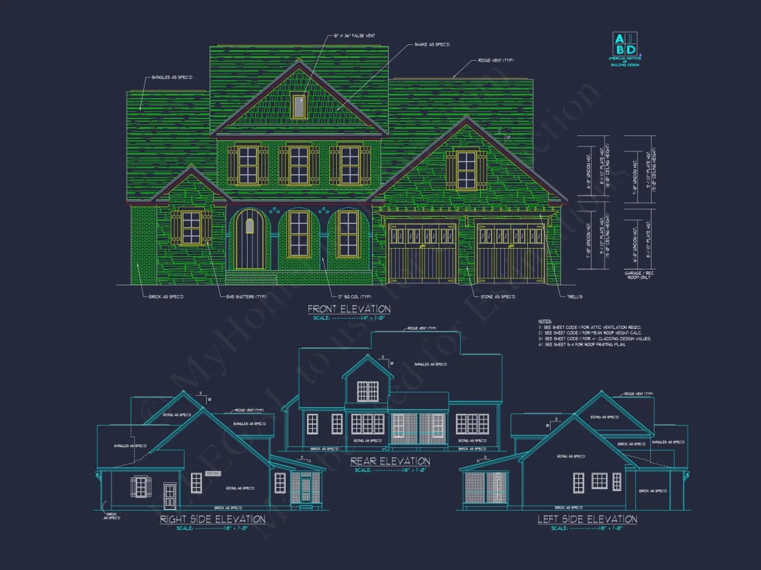 Modern Craftsman house Plan with 4 Bedrooms and Open Designs