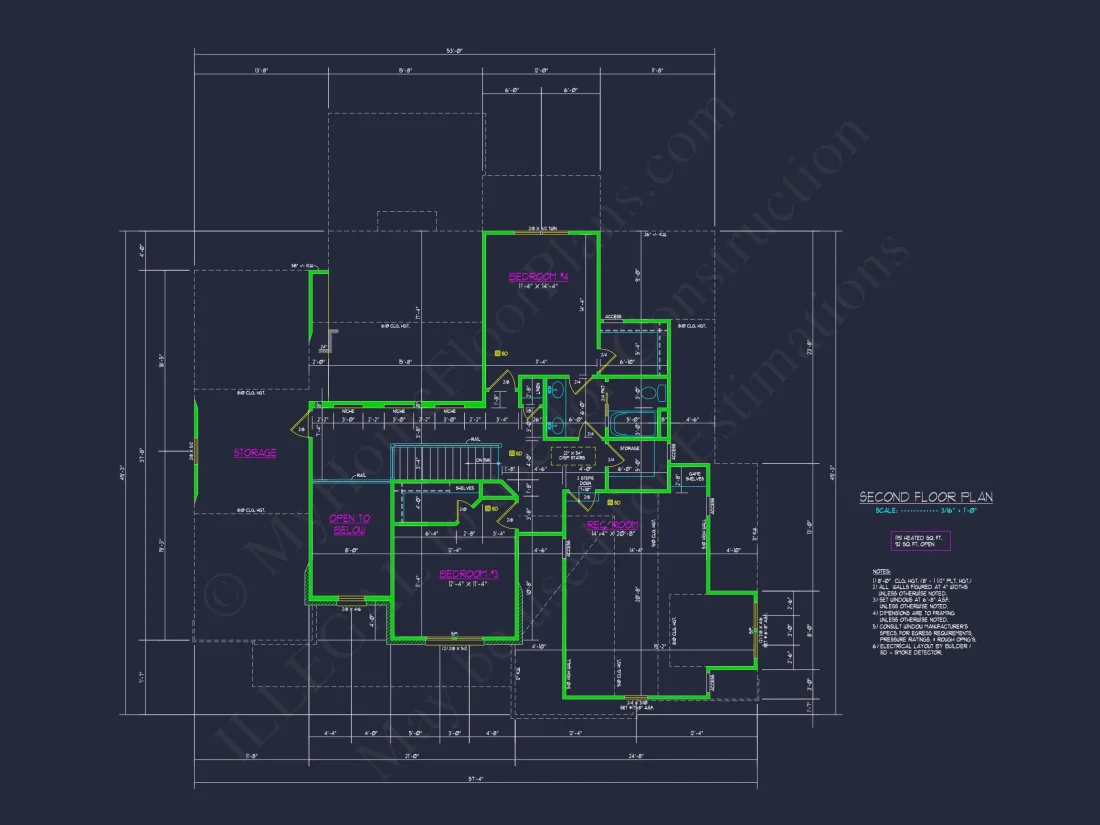 Stunning 4-Bedroom house Floor Plan with Elegant CAD Designs