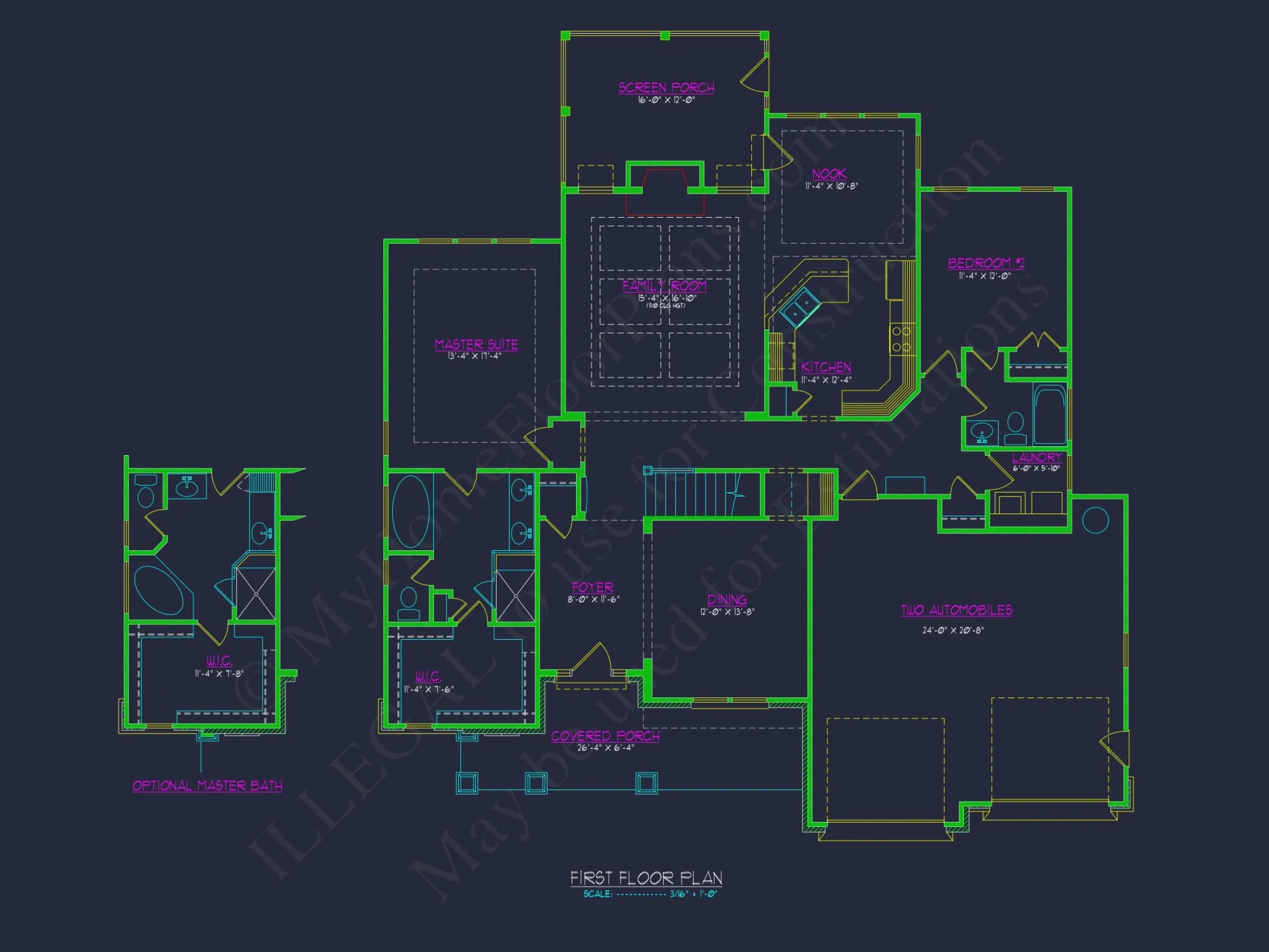 Stunning 4-Bedroom house Floor Plan with Elegant CAD Designs