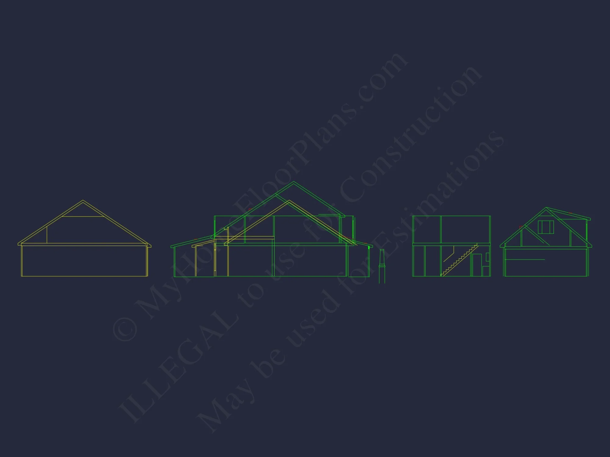 Stunning 4-Bedroom house Floor Plan with Elegant CAD Designs