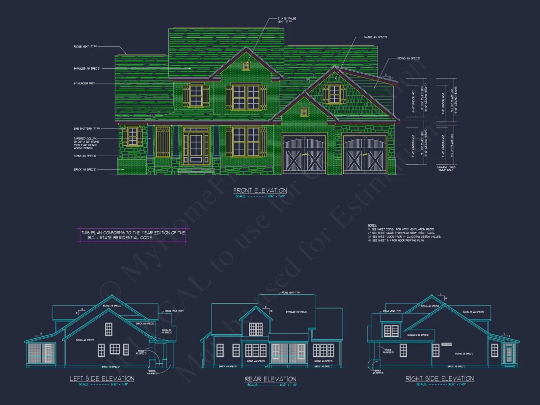 Stunning 4-Bedroom house Floor Plan with Elegant CAD Designs