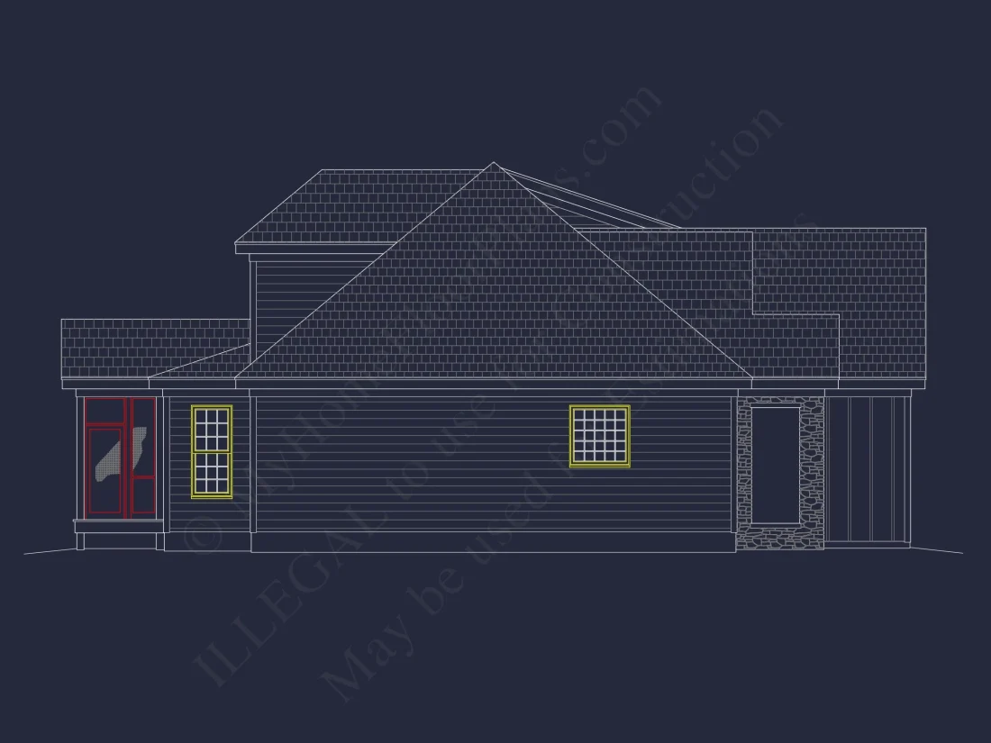 Craftsman house Plan with Spacious Floor Design and CAD Blueprints