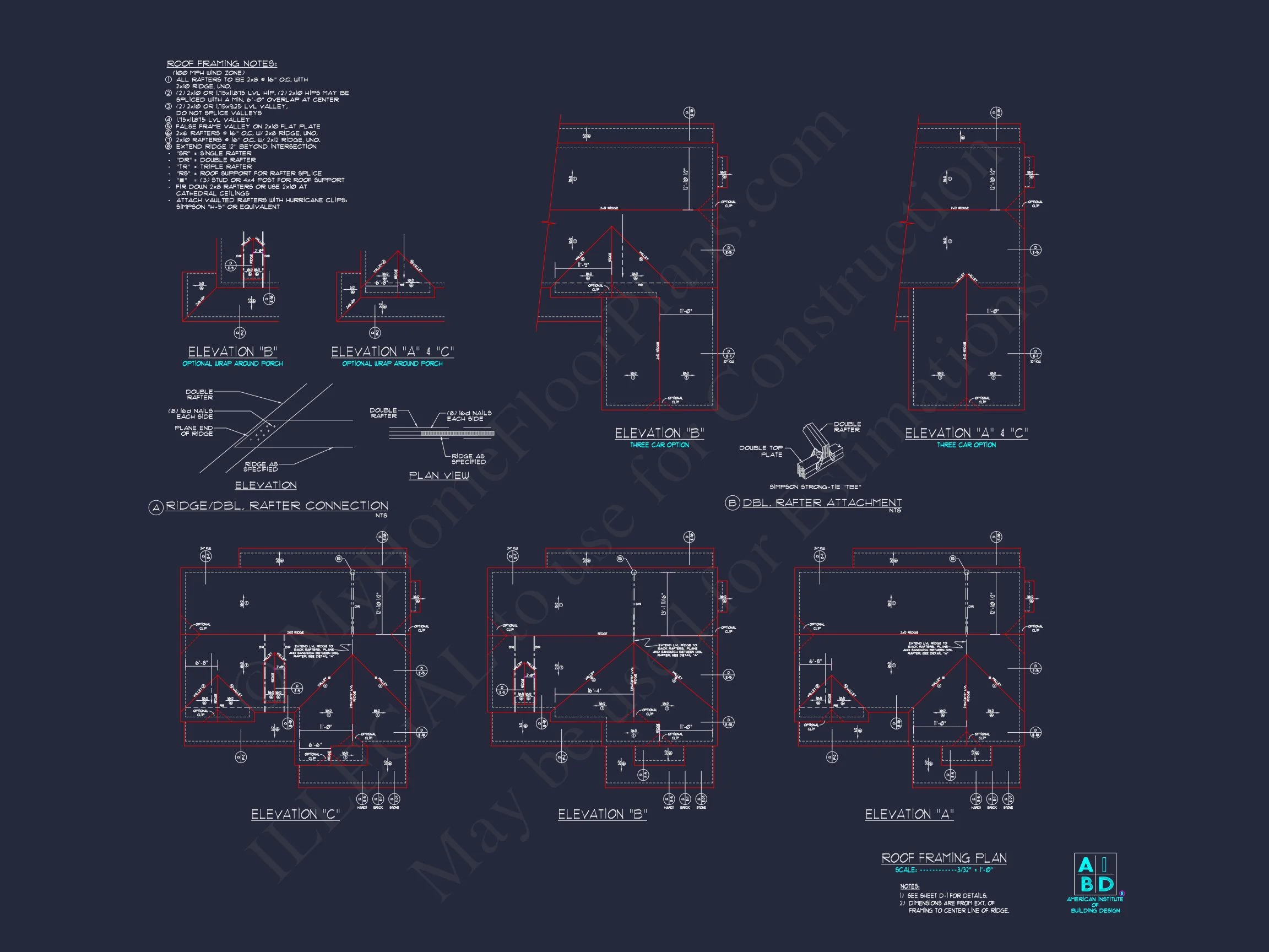 10-1138 HOUSE PLAN - 2.5-Story Modern Farmhouse-Craftsman Plan – 5 Bed, 3 Bath, 3,774 Sq. Ft. 28 Custom house Floor Plan with CAD Designs for Modern Living