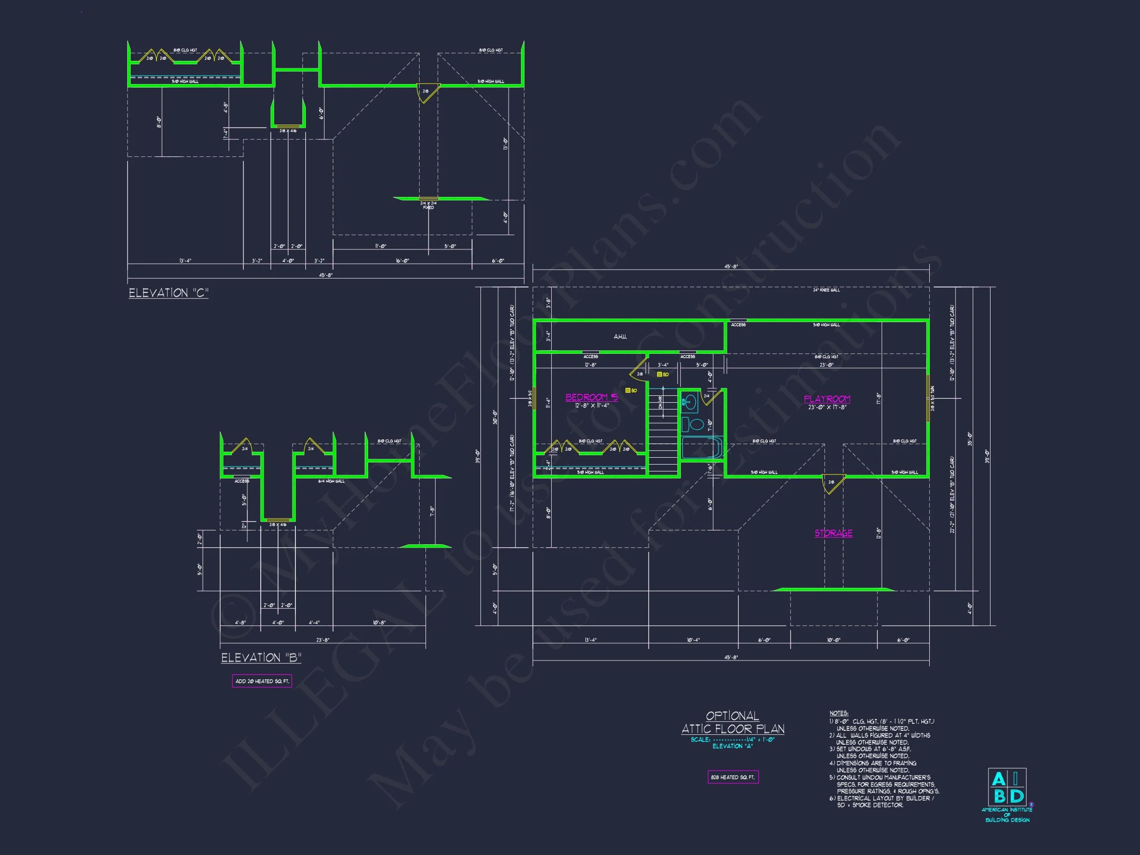 10-1138 HOUSE PLAN - 2.5-Story Modern Farmhouse-Craftsman Plan – 5 Bed, 3 Bath, 3,774 Sq. Ft. 20 Custom house Floor Plan with CAD Designs for Modern Living