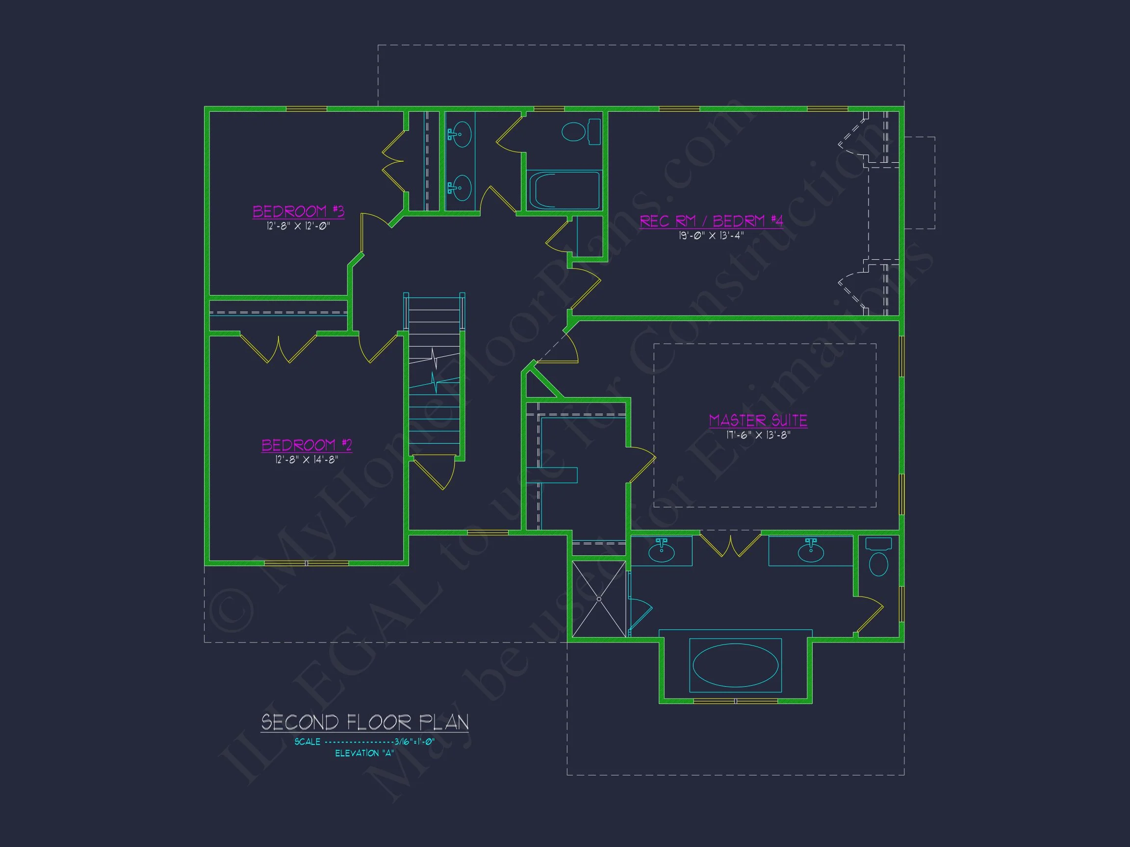 10-1138 HOUSE PLAN - 2.5-Story Modern Farmhouse-Craftsman Plan – 5 Bed, 3 Bath, 3,774 Sq. Ft. 17 Custom house Floor Plan with CAD Designs for Modern Living