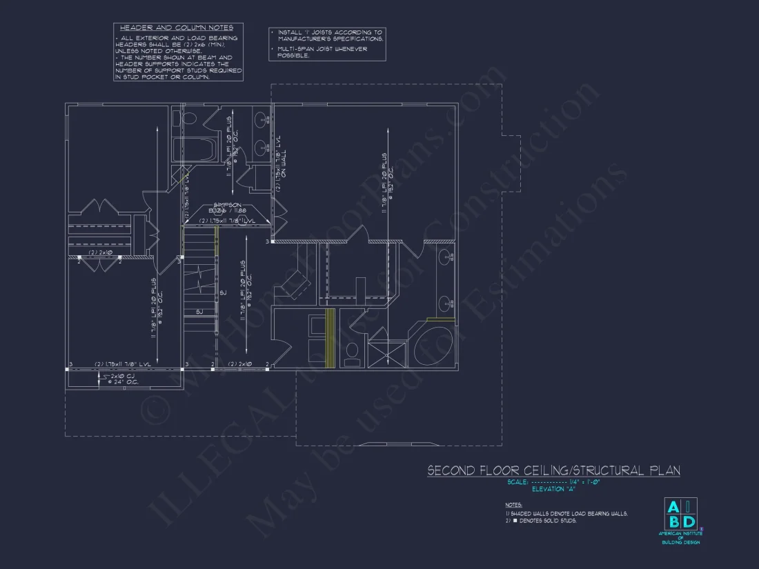 Stylish 2-Story house Plan with Detailed CAD Blueprint Designs