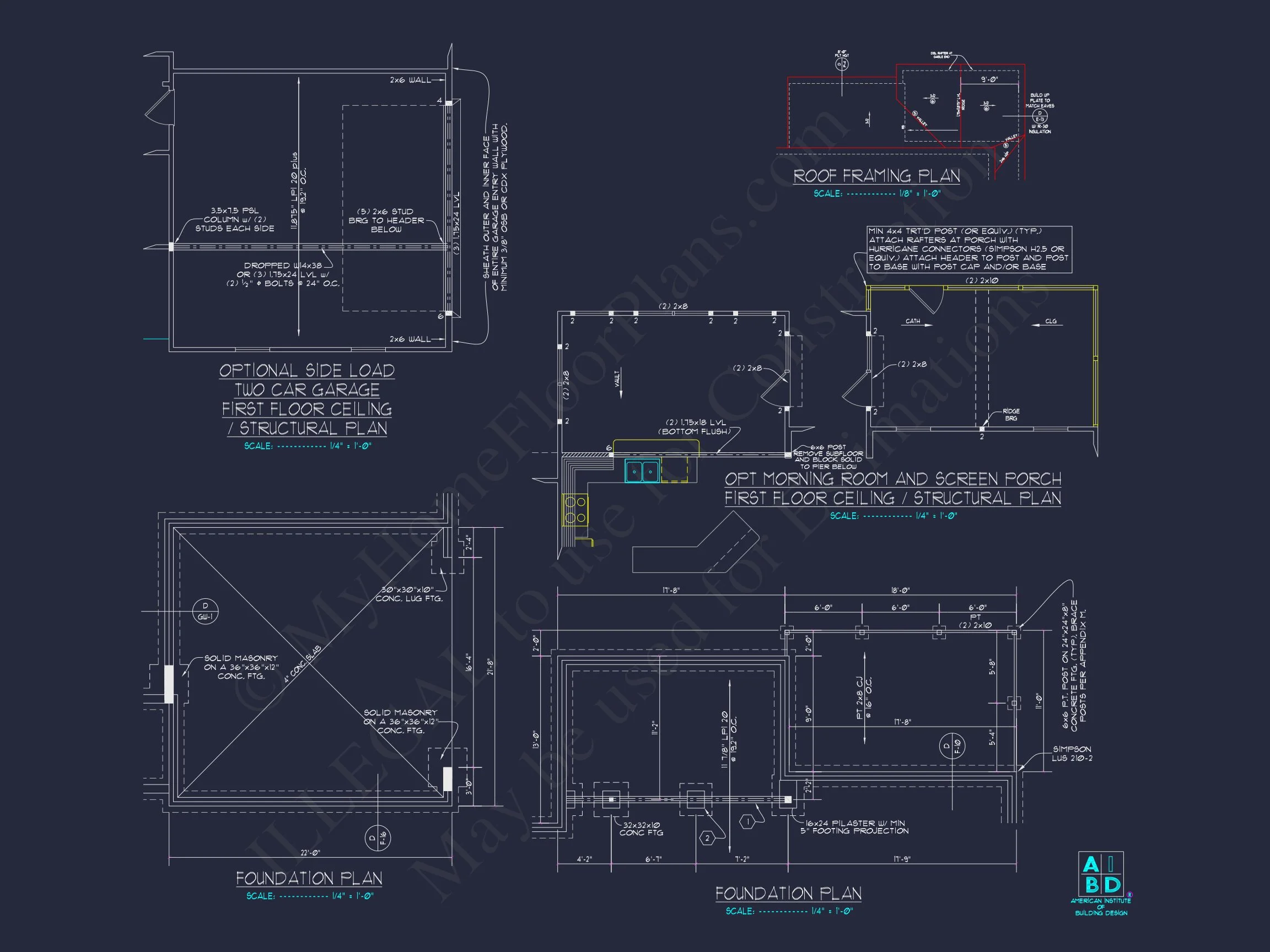 Stylish 2-Story house Plan with Detailed CAD Blueprint Designs