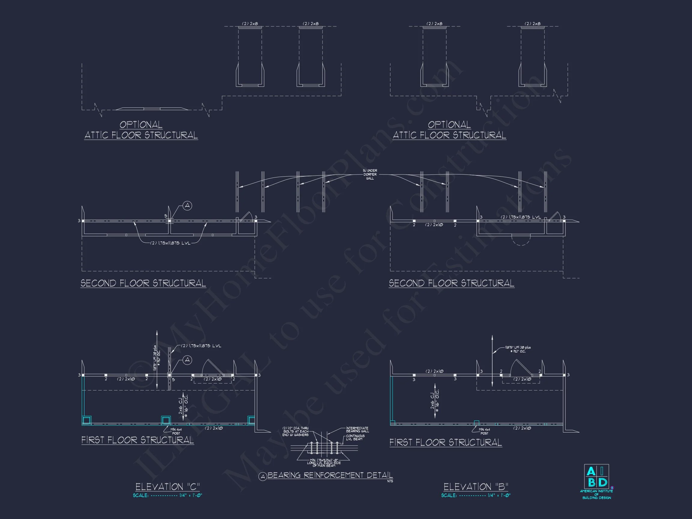 Stylish 2-Story house Plan with Detailed CAD Blueprint Designs