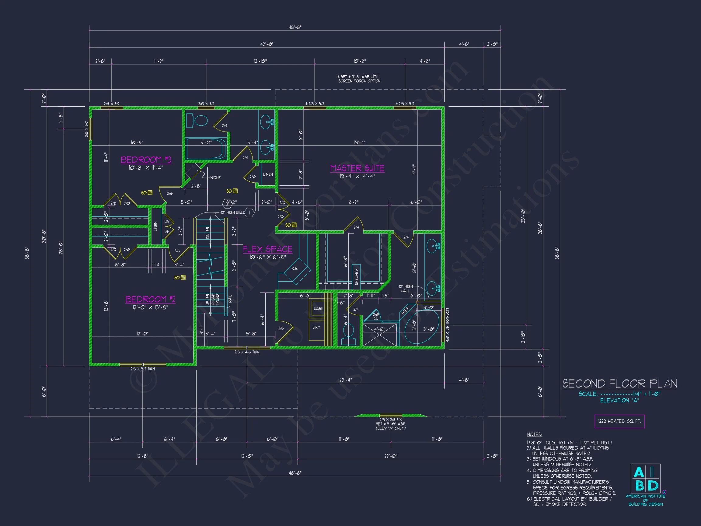 Stylish 2-Story house Plan with Detailed CAD Blueprint Designs