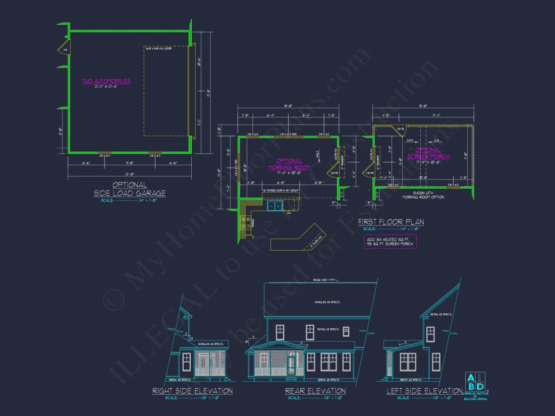 Stylish 2-Story house Plan with Detailed CAD Blueprint Designs