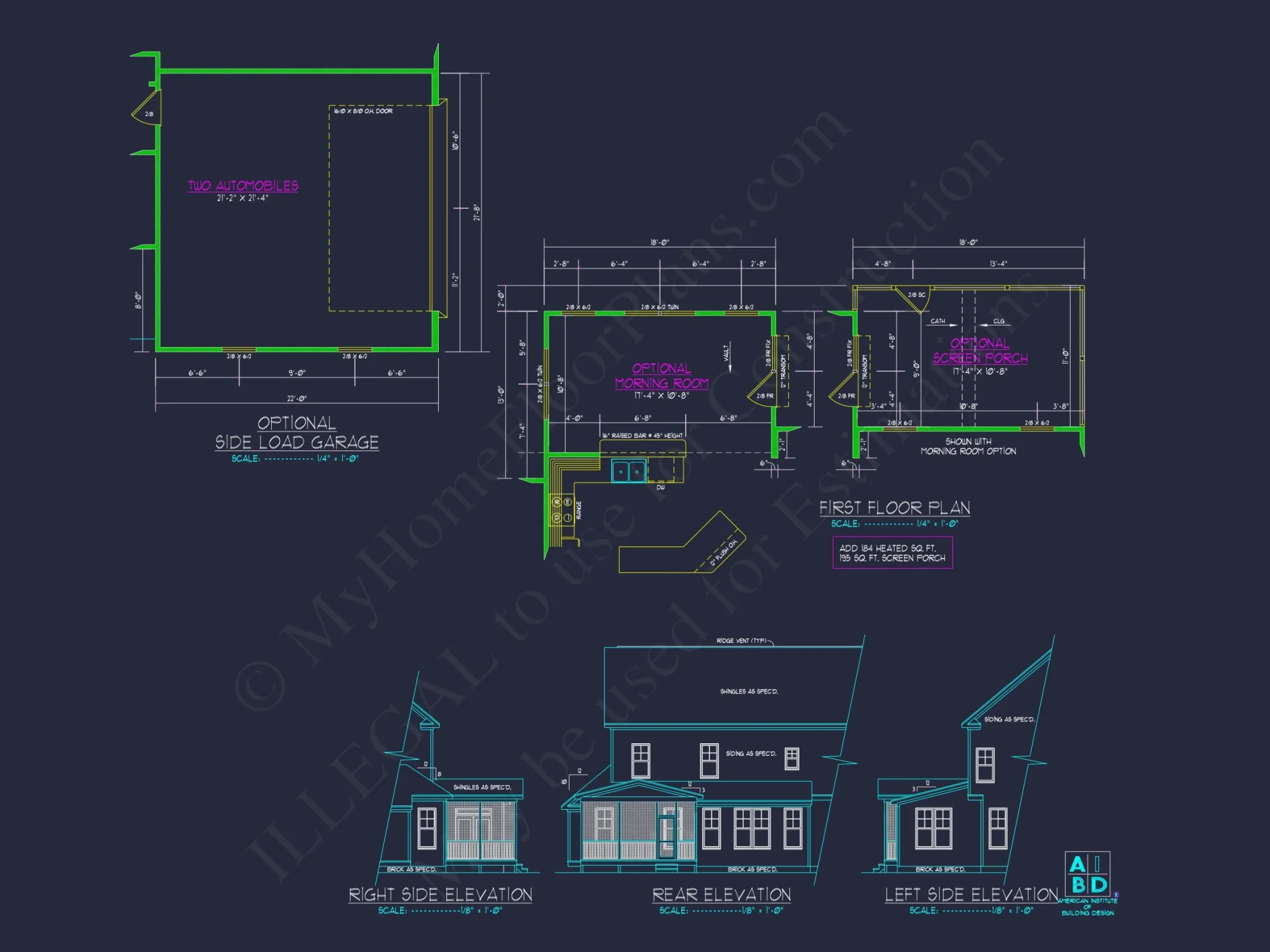 Stylish 2-Story house Plan with Detailed CAD Blueprint Designs