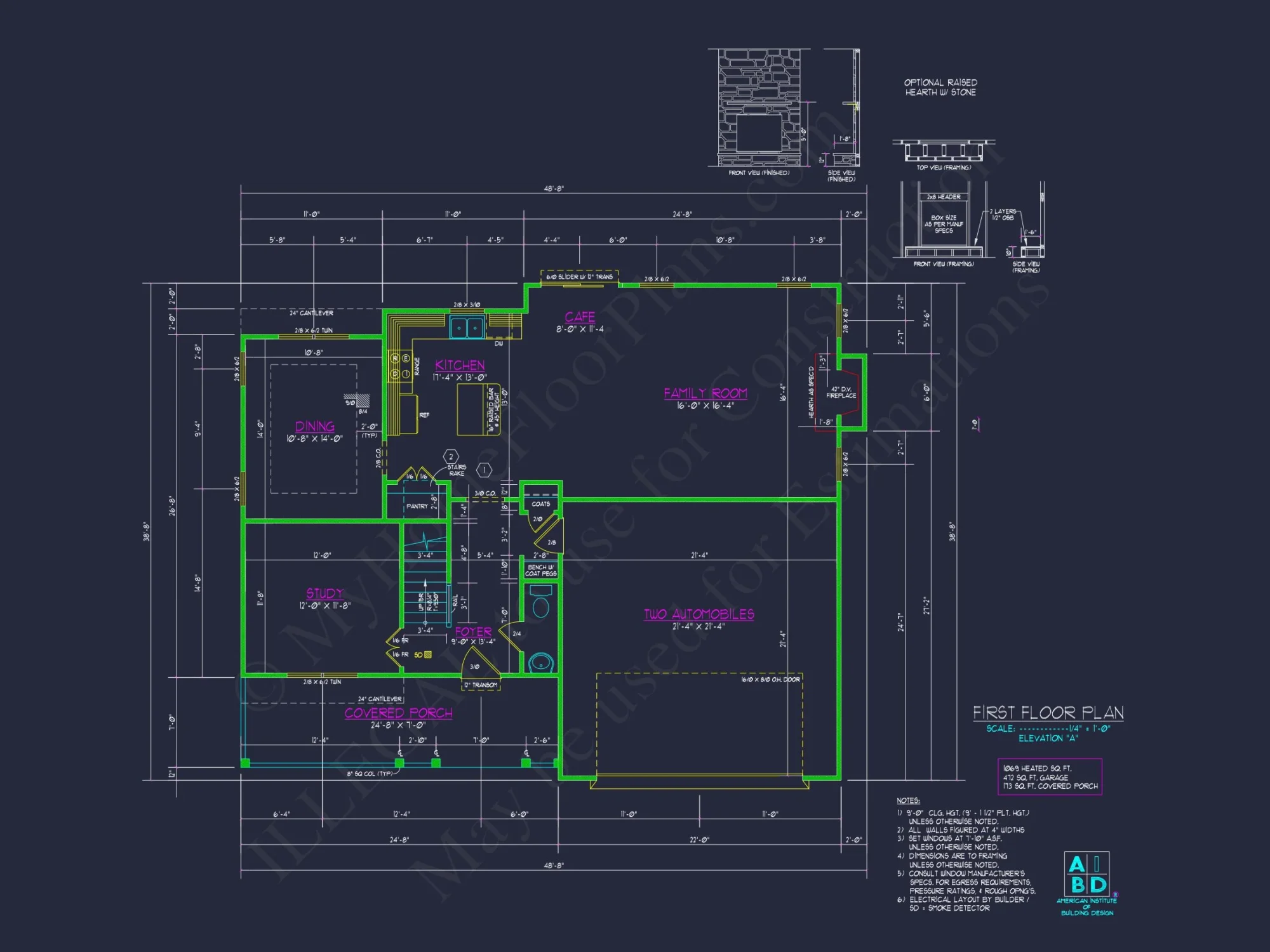 Stylish 2-Story house Plan with Detailed CAD Blueprint Designs