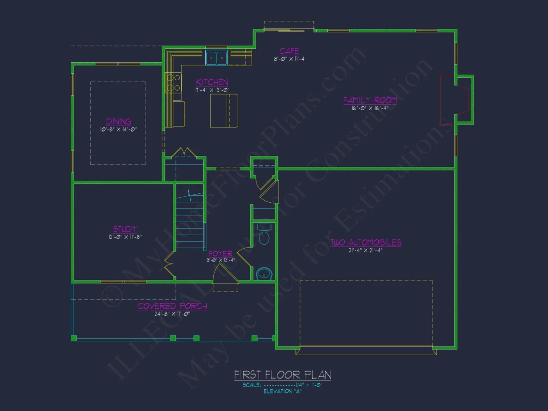 Stylish 2-Story house Plan with Detailed CAD Blueprint Designs