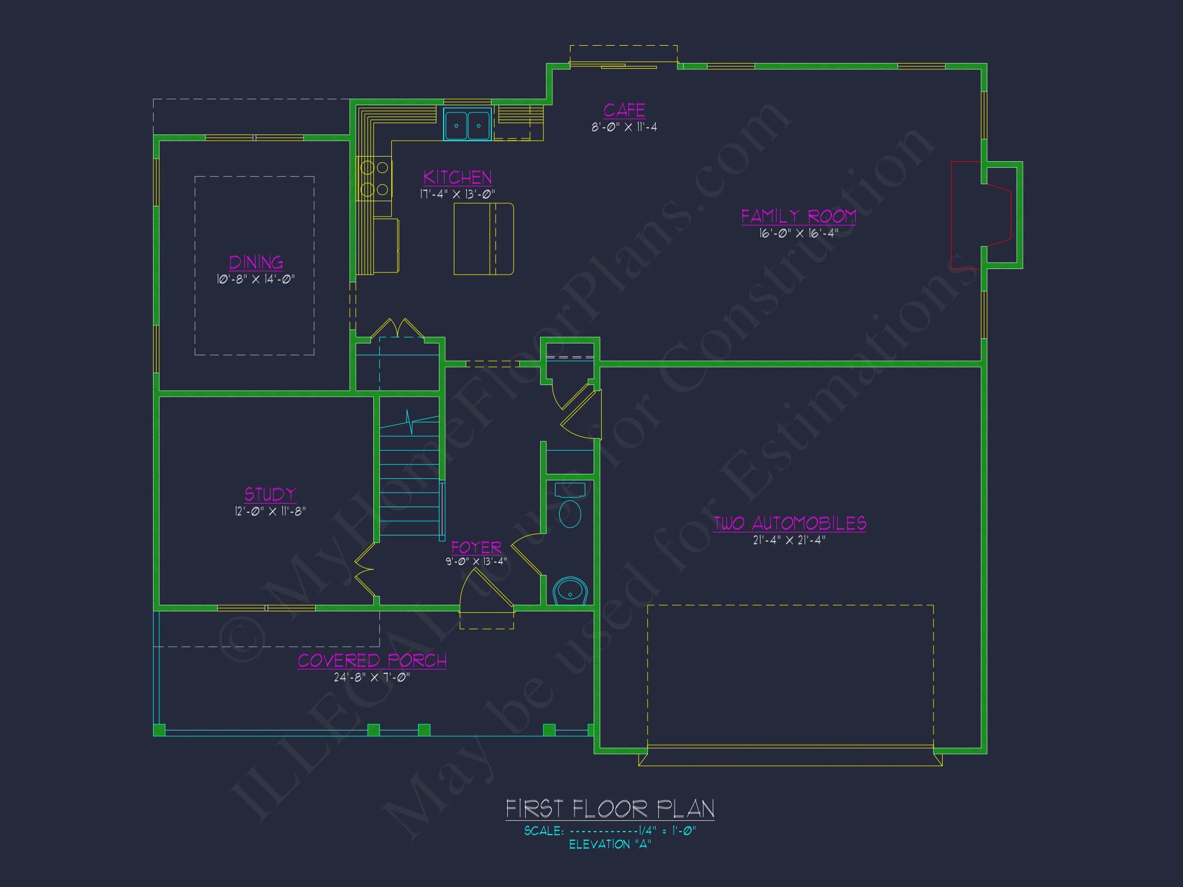 Stylish 2-Story house Plan with Detailed CAD Blueprint Designs