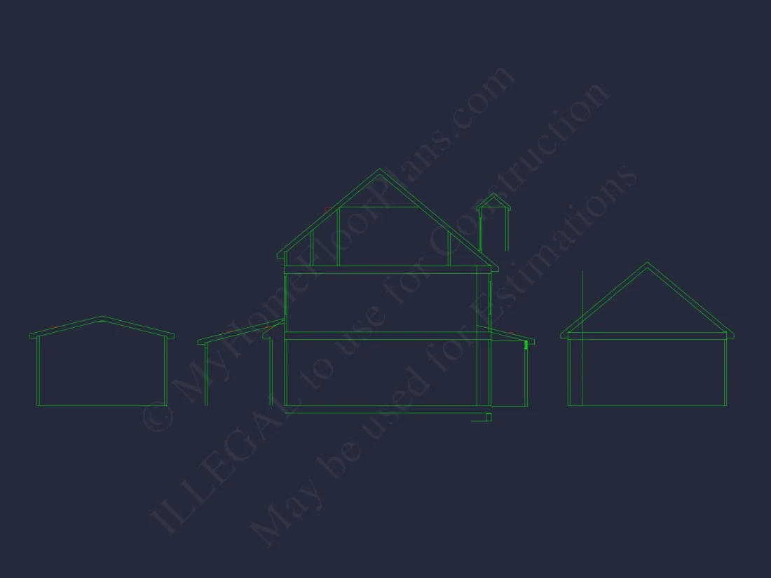 Stylish 2-Story house Plan with Detailed CAD Blueprint Designs