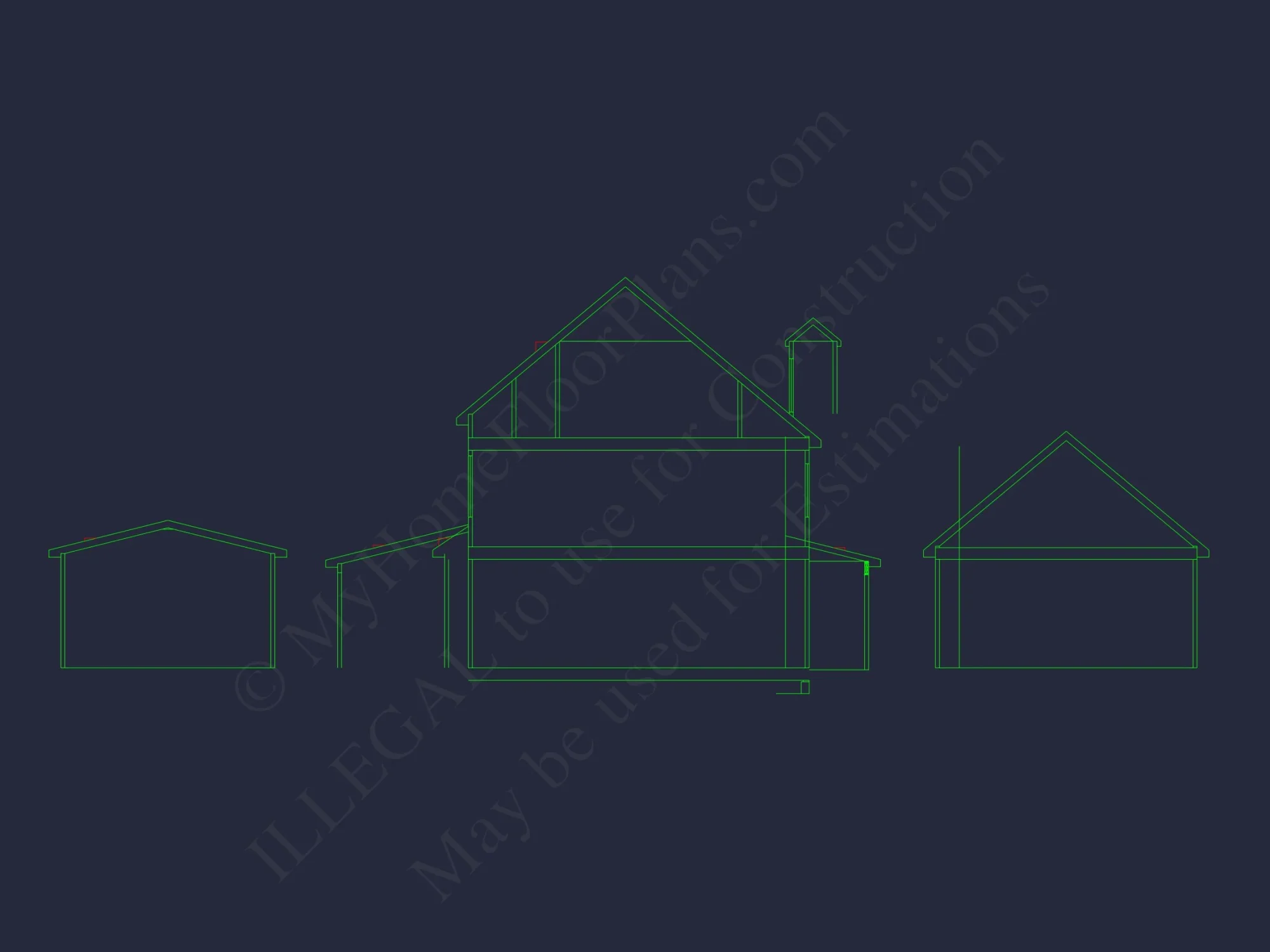Stylish 2-Story house Plan with Detailed CAD Blueprint Designs