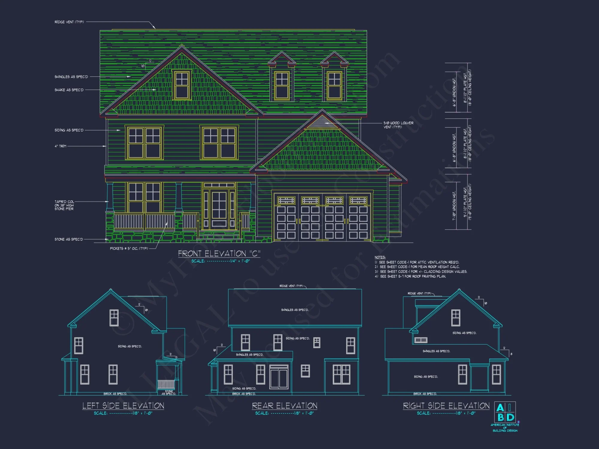 Stylish 2-Story house Plan with Detailed CAD Blueprint Designs