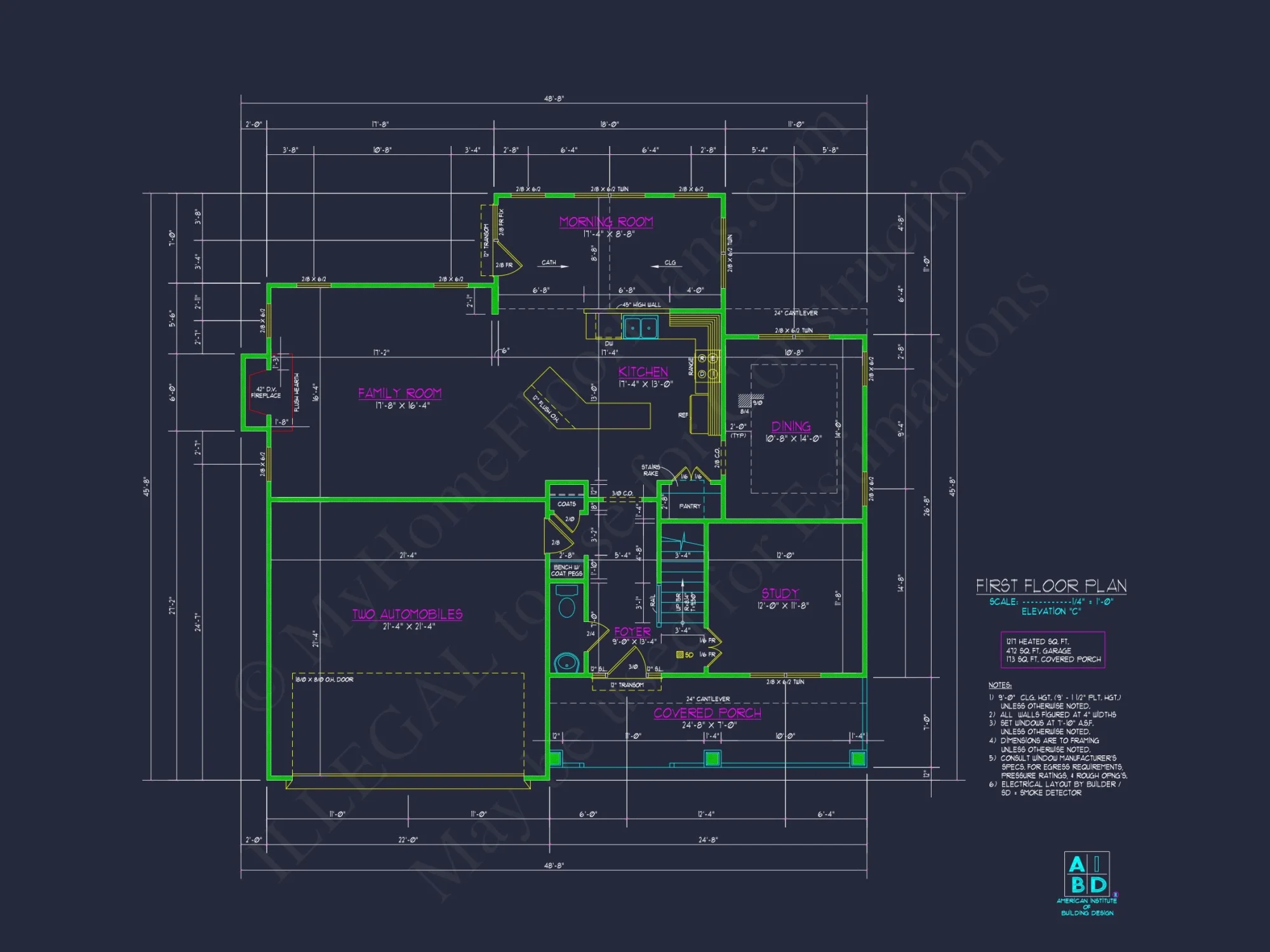 Modern Craftsman house Plan with Detailed Floor Designs