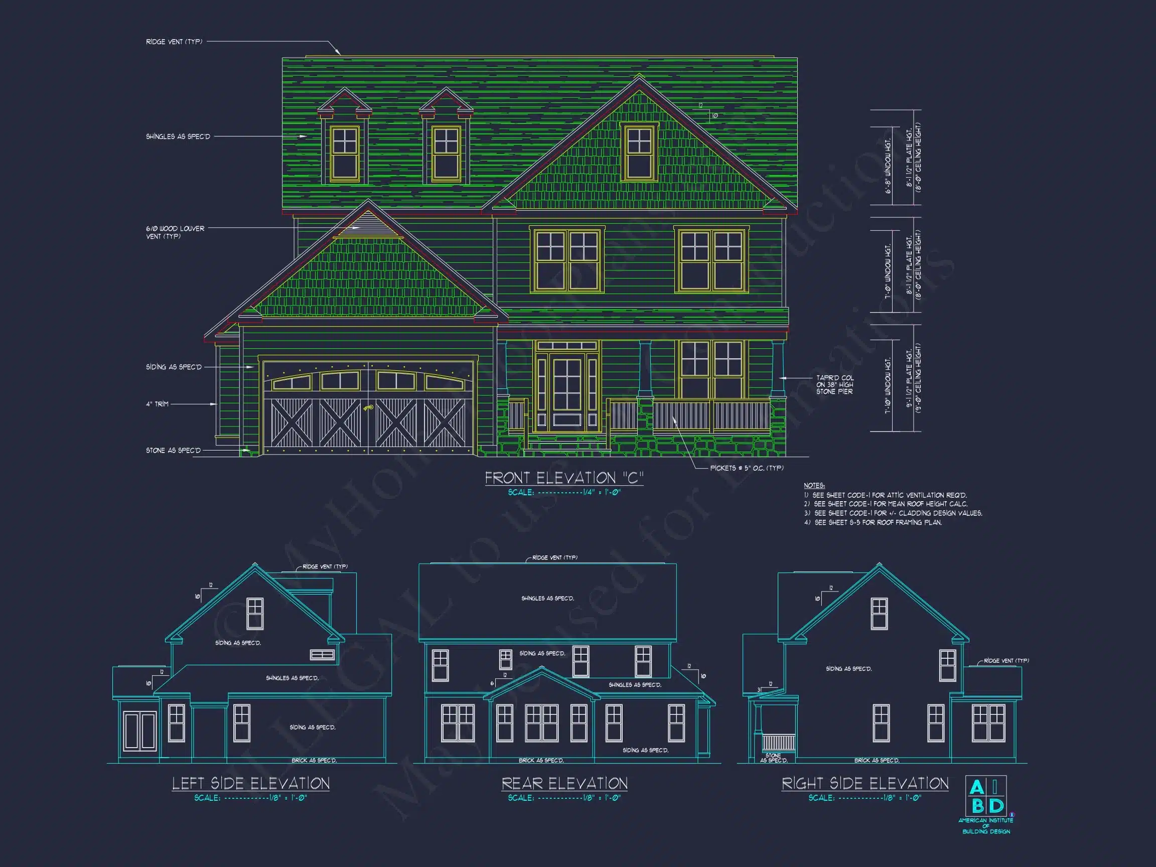 10-1137 HOUSE PLAN - 2-Story Modern Farmhouse-Colonial Plan - 3 Bed, 2 Bath, 2,000+ Sq. Ft. 2 Modern Craftsman house Plan with Detailed Floor Designs