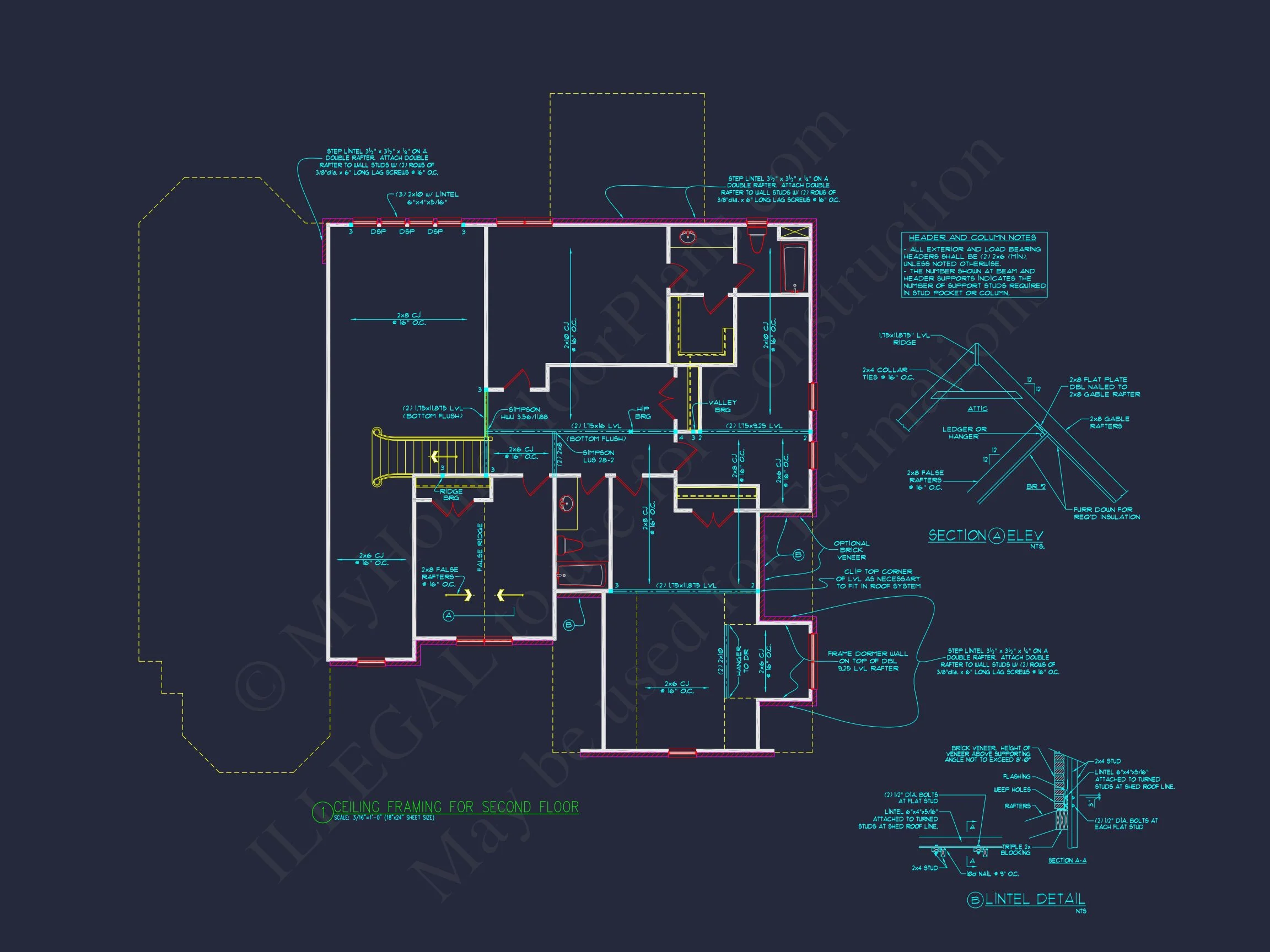 10-1097 HOUSE PLAN - Traditional Brick House Plan with French Country Style – 4 Bed, 3,769 Sq Ft 12 Elegant 2-Story house Plan with Spacious Floor Plan & CAD Designs