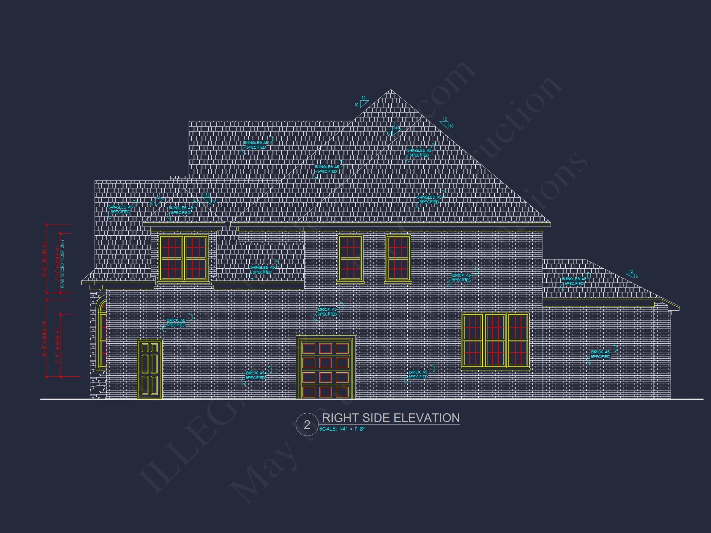 10-1097 HOUSE PLAN - Traditional Brick House Plan with French Country Style – 4 Bed, 3,769 Sq Ft 5 Elegant 2-Story house Plan with Spacious Floor Plan & CAD Designs