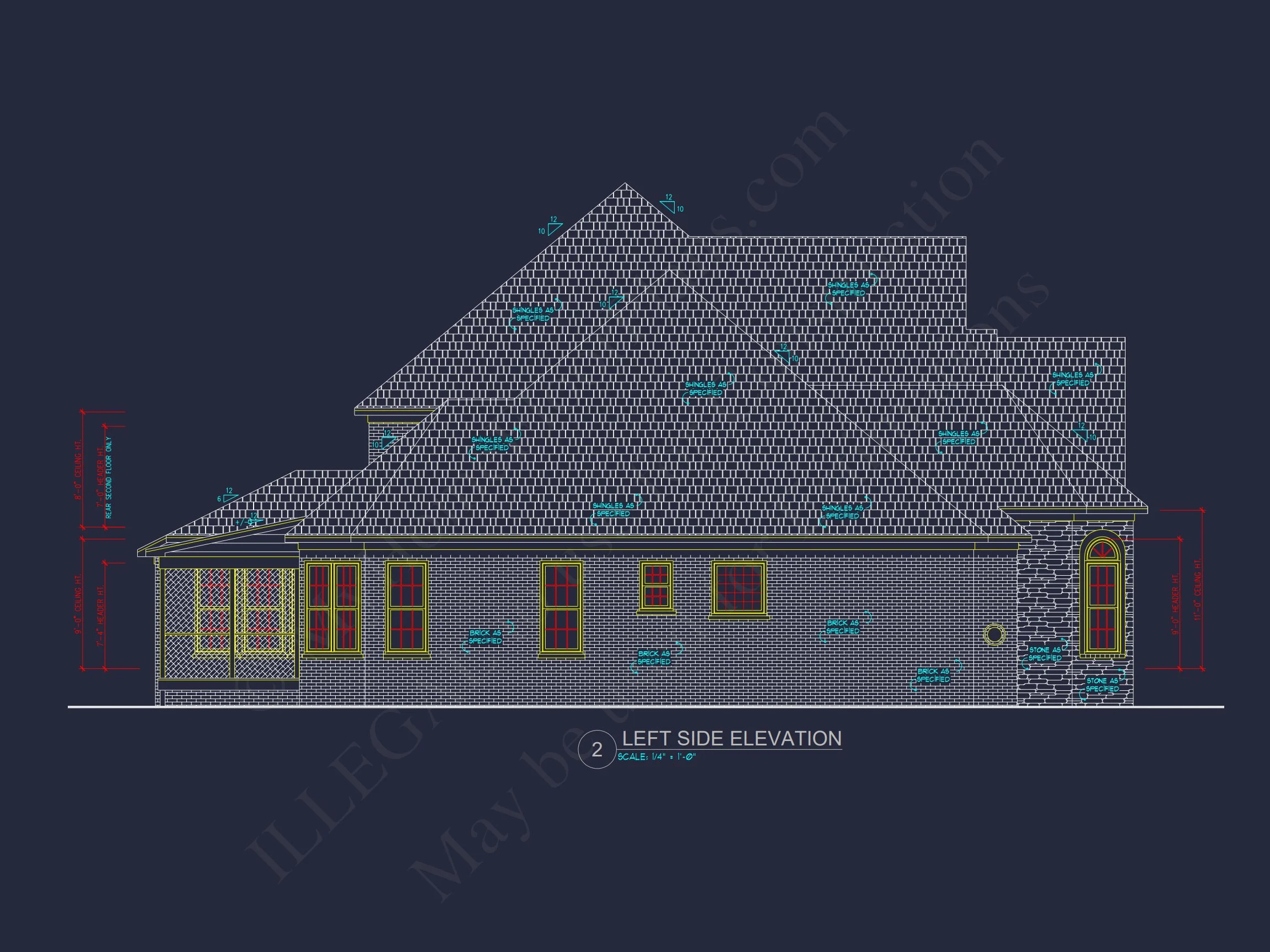 10-1097 HOUSE PLAN - Traditional Brick House Plan with French Country Style – 4 Bed, 3,769 Sq Ft 4 Elegant 2-Story house Plan with Spacious Floor Plan & CAD Designs