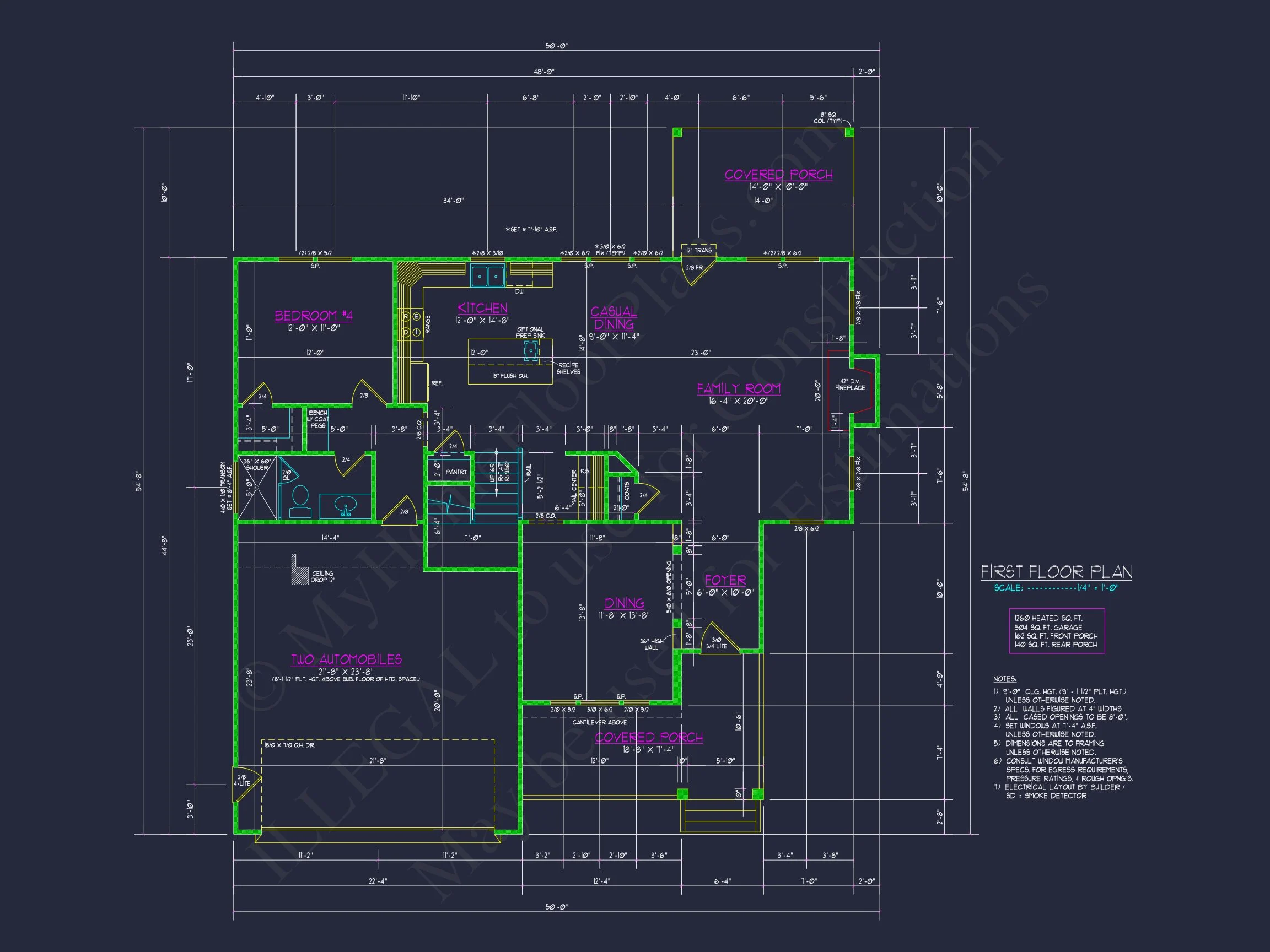 10-1052 HOUSE PLAN - Modern Colonial Revival House Plan - 4 Bed, 2,718 Sq Ft with Bonus Room 5 Elegant house Plan with CAD Designs and Detailed Floor Plans