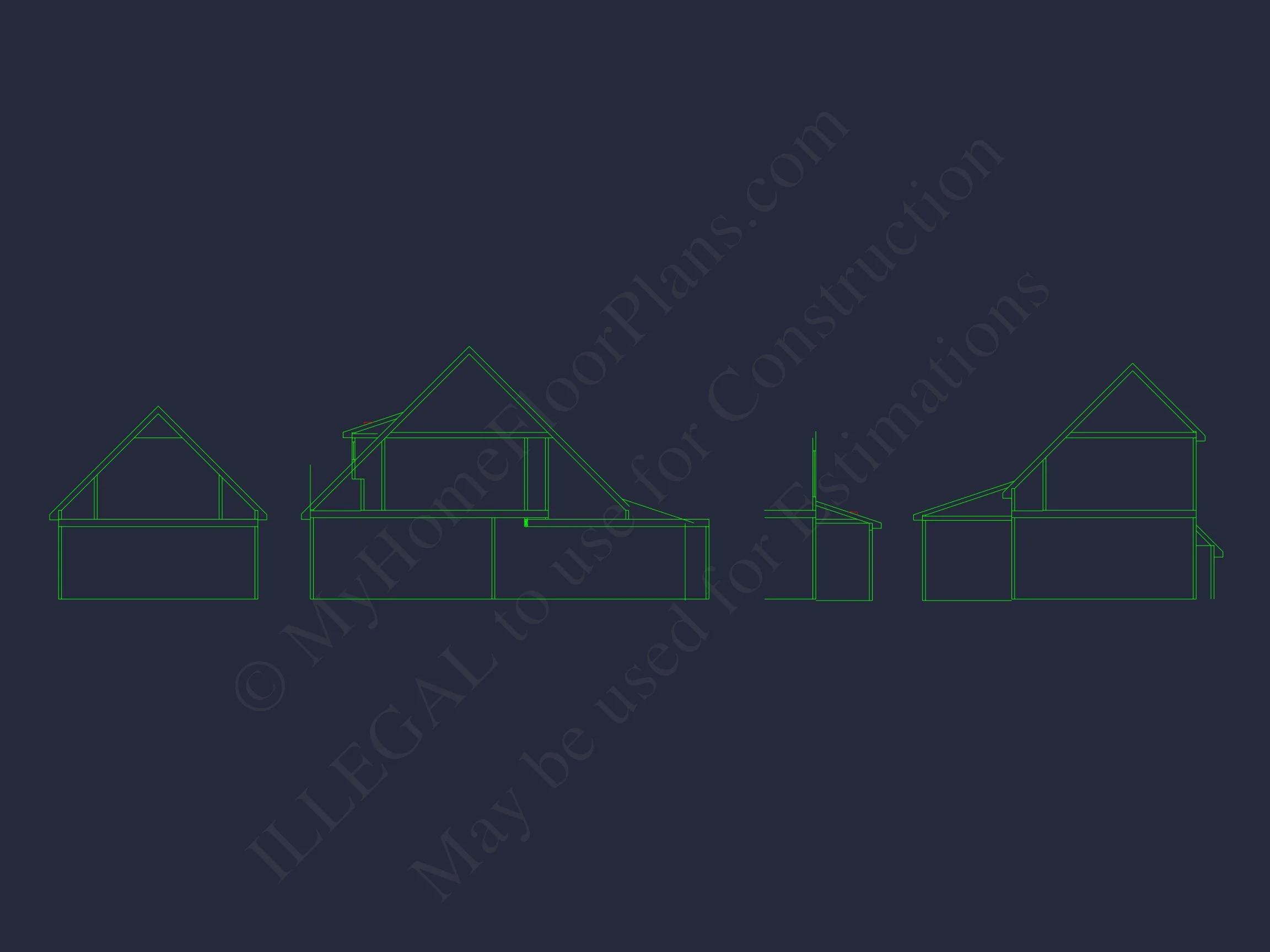 10-1052 HOUSE PLAN - Modern Colonial Revival House Plan - 4 Bed, 2,718 Sq Ft with Bonus Room 3 Elegant house Plan with CAD Designs and Detailed Floor Plans