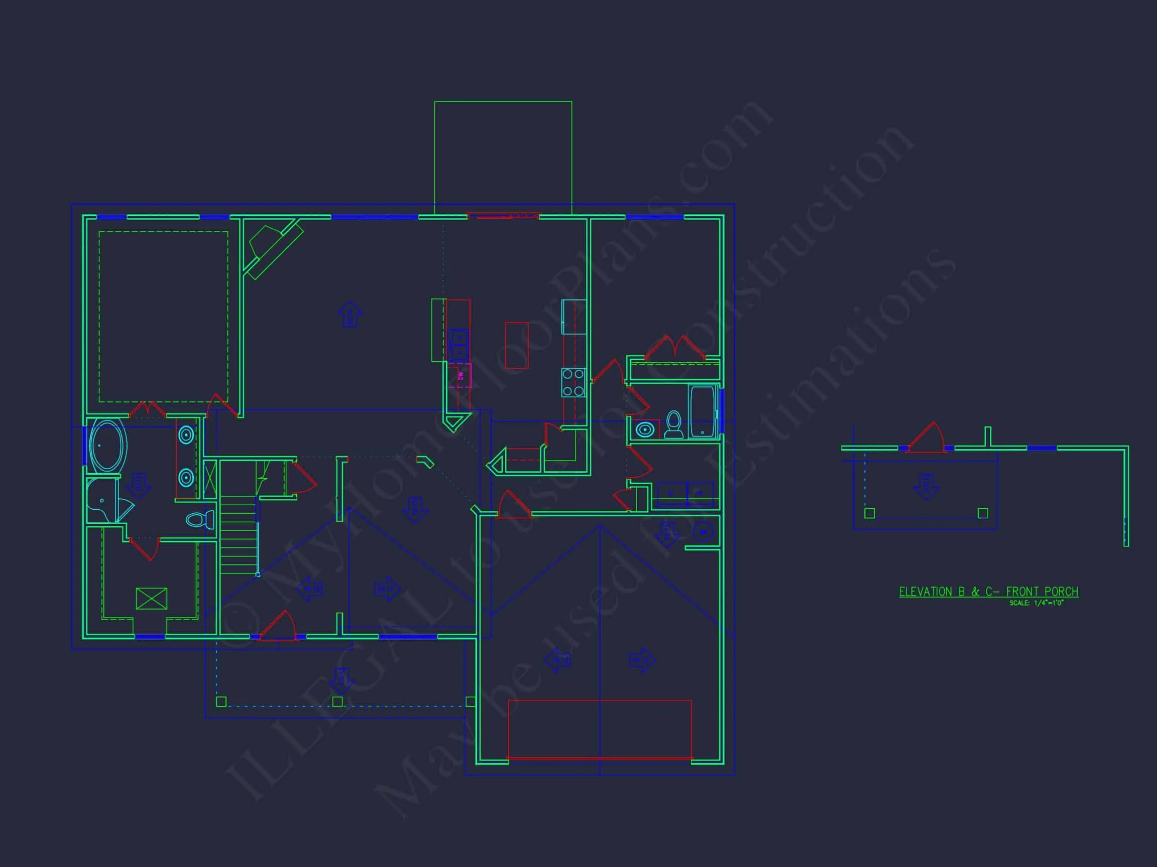 10-1017 HOUSE PLAN - Traditional Colonial Revival House Plan with Craftsman Charm – 2,864 Sq Ft, 4 Beds 15 Elegant house Plan with Detailed Floor Plan and CAD Designs