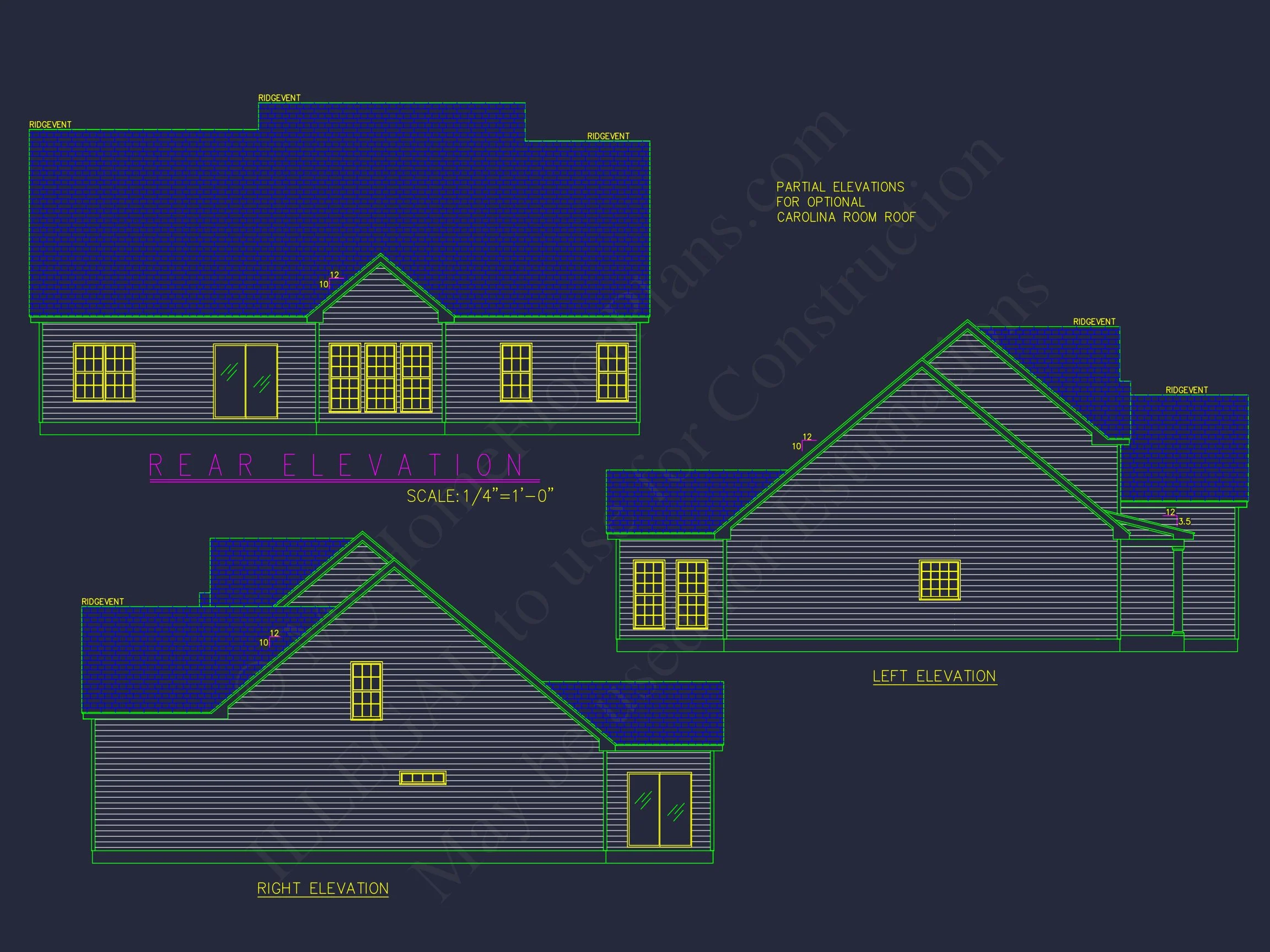 10-1017 HOUSE PLAN - Traditional Colonial Revival House Plan with Craftsman Charm – 2,864 Sq Ft, 4 Beds 6 Elegant house Plan with Detailed Floor Plan and CAD Designs