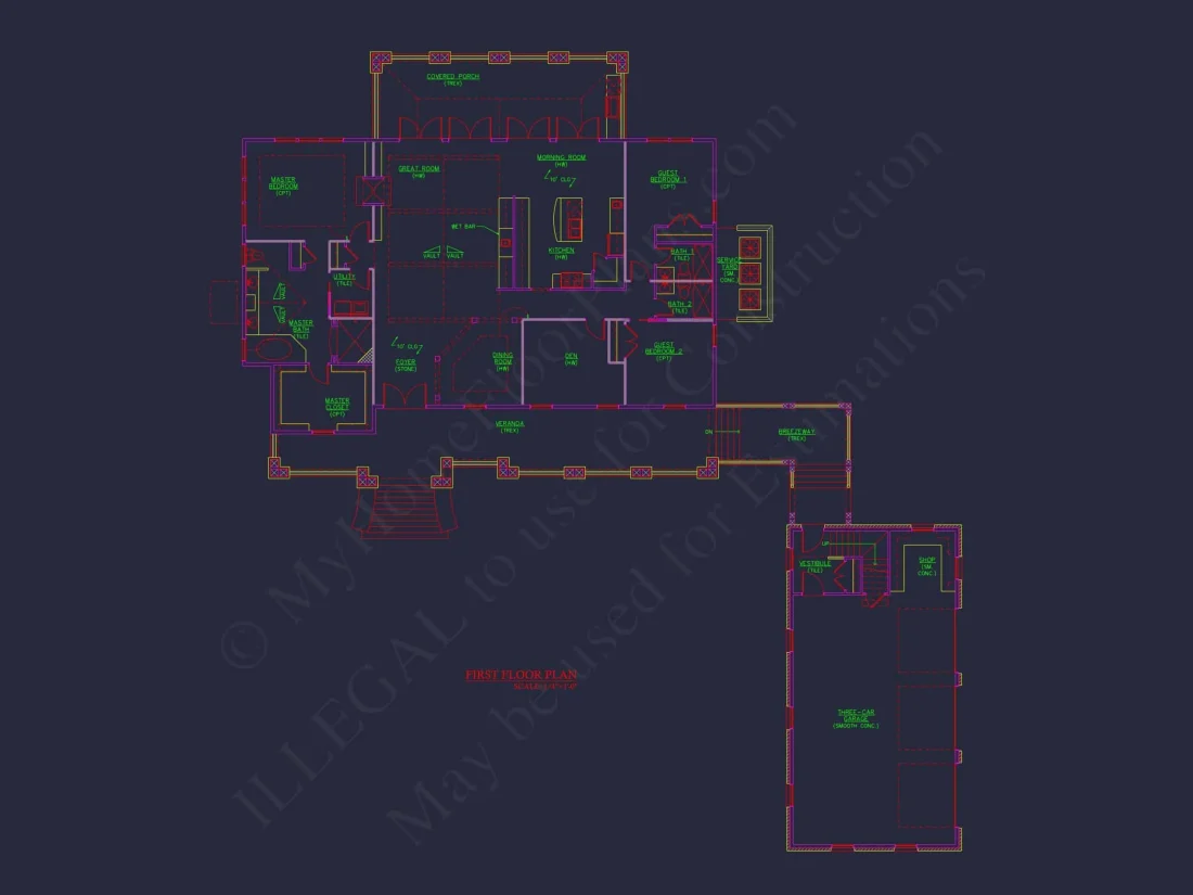 Craftsman house Plan with Spacious Floor Plan and CAD Designs