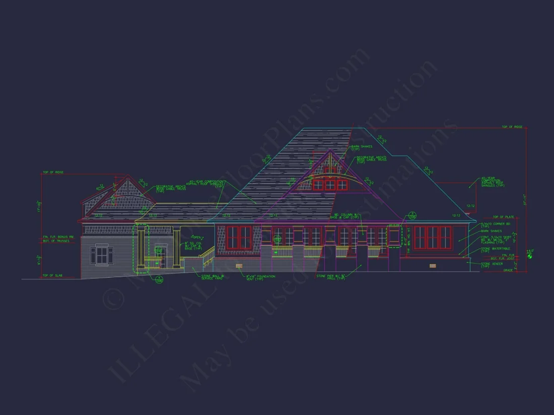 Craftsman house Plan with Spacious Floor Plan and CAD Designs