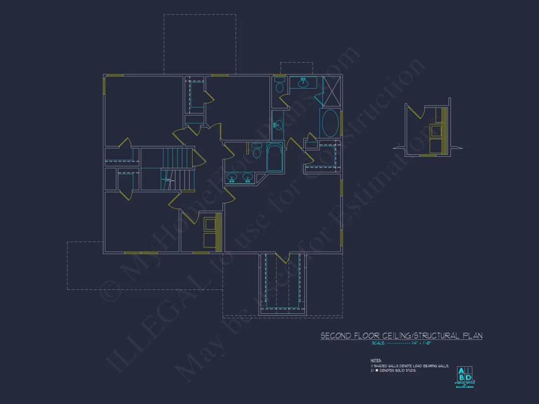 2280 Sq Ft 4-Bedroom 2-Story Traditional house Plan & Blueprint Designs