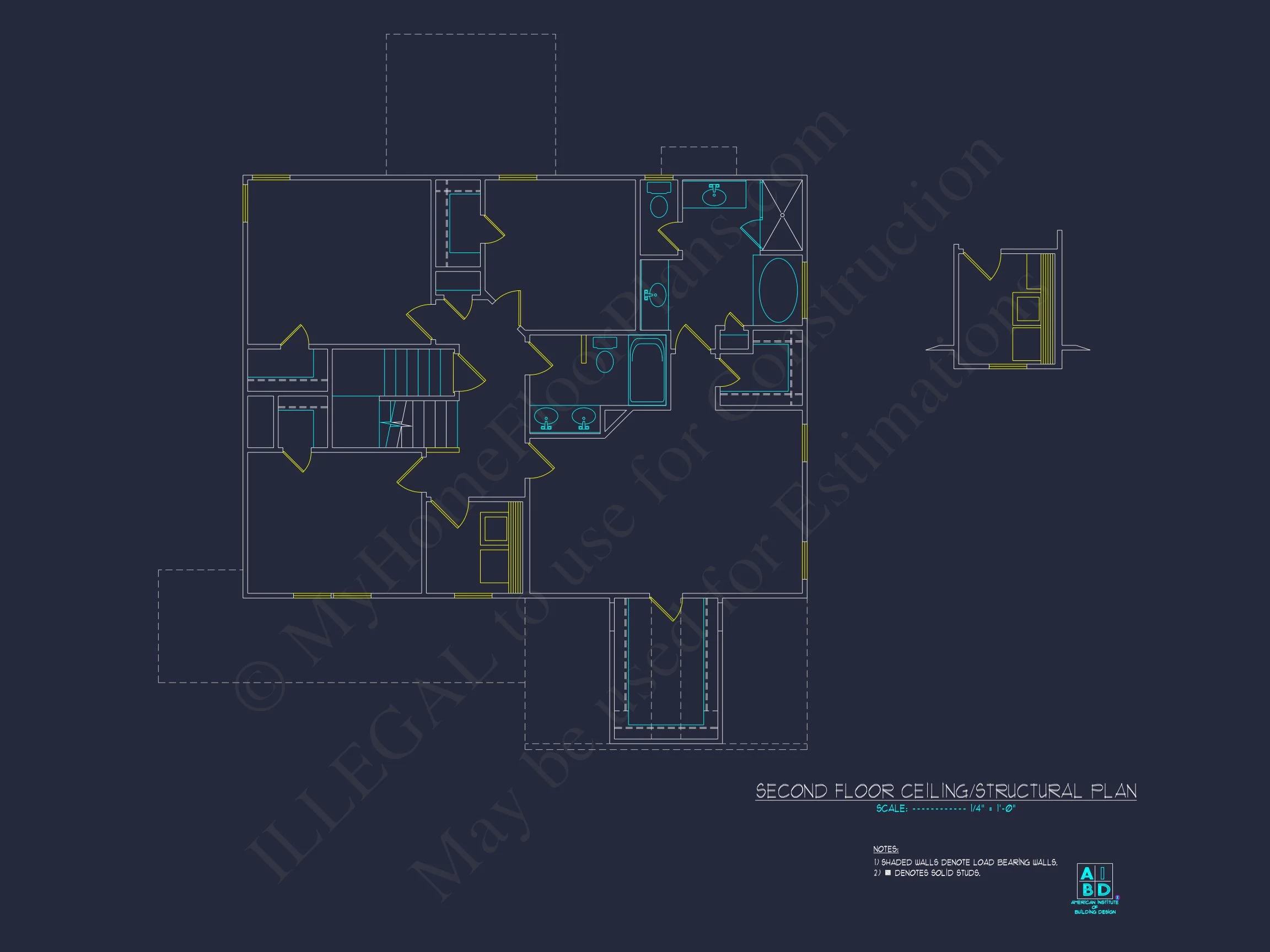 2280 Sq Ft 4-Bedroom 2-Story Traditional house Plan & Blueprint Designs