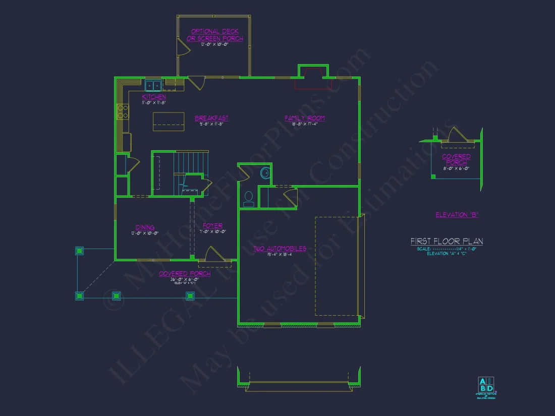 2280 Sq Ft 4-Bedroom 2-Story Traditional house Plan & Blueprint Designs