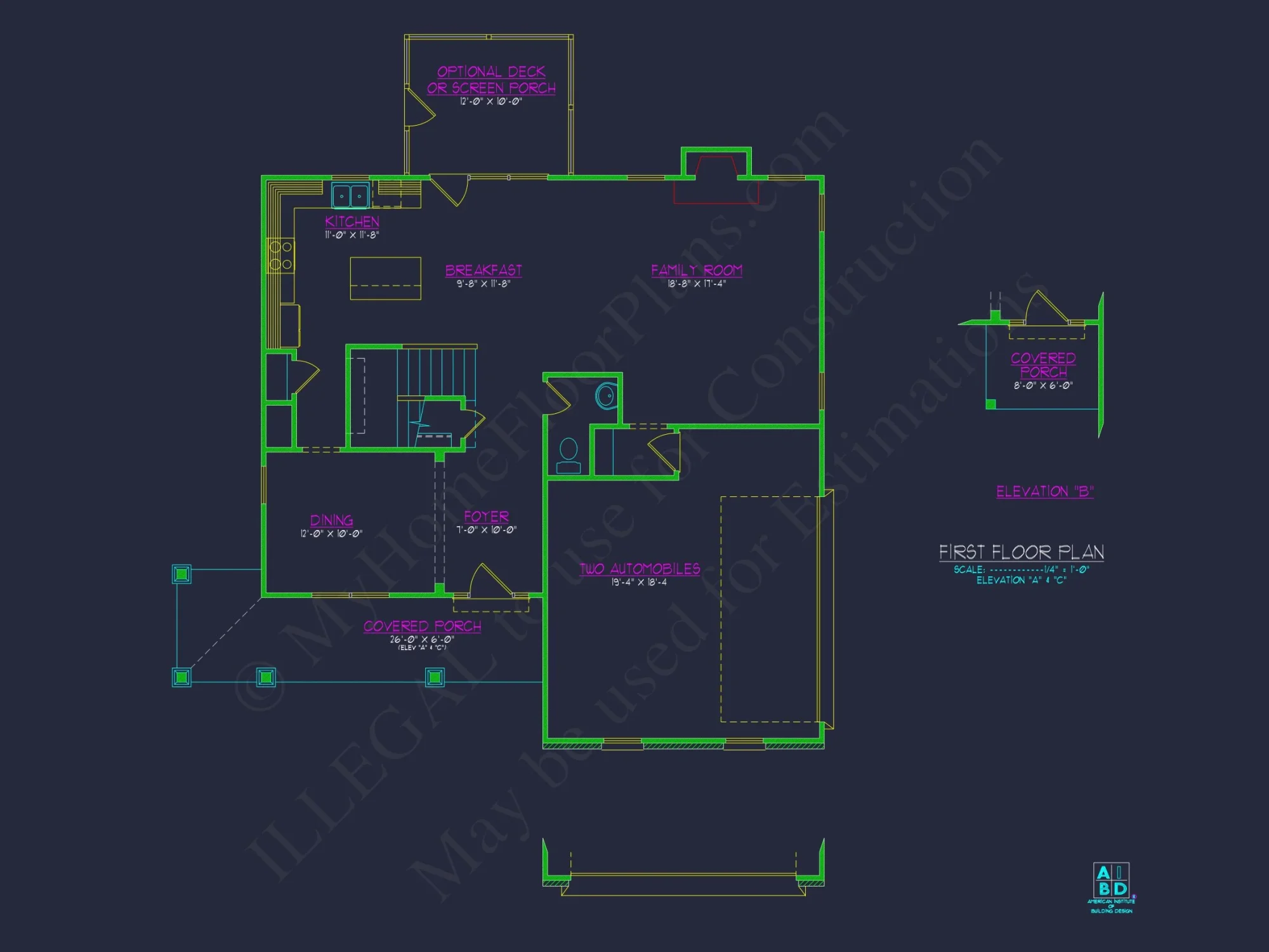 2280 Sq Ft 4-Bedroom 2-Story Traditional house Plan & Blueprint Designs
