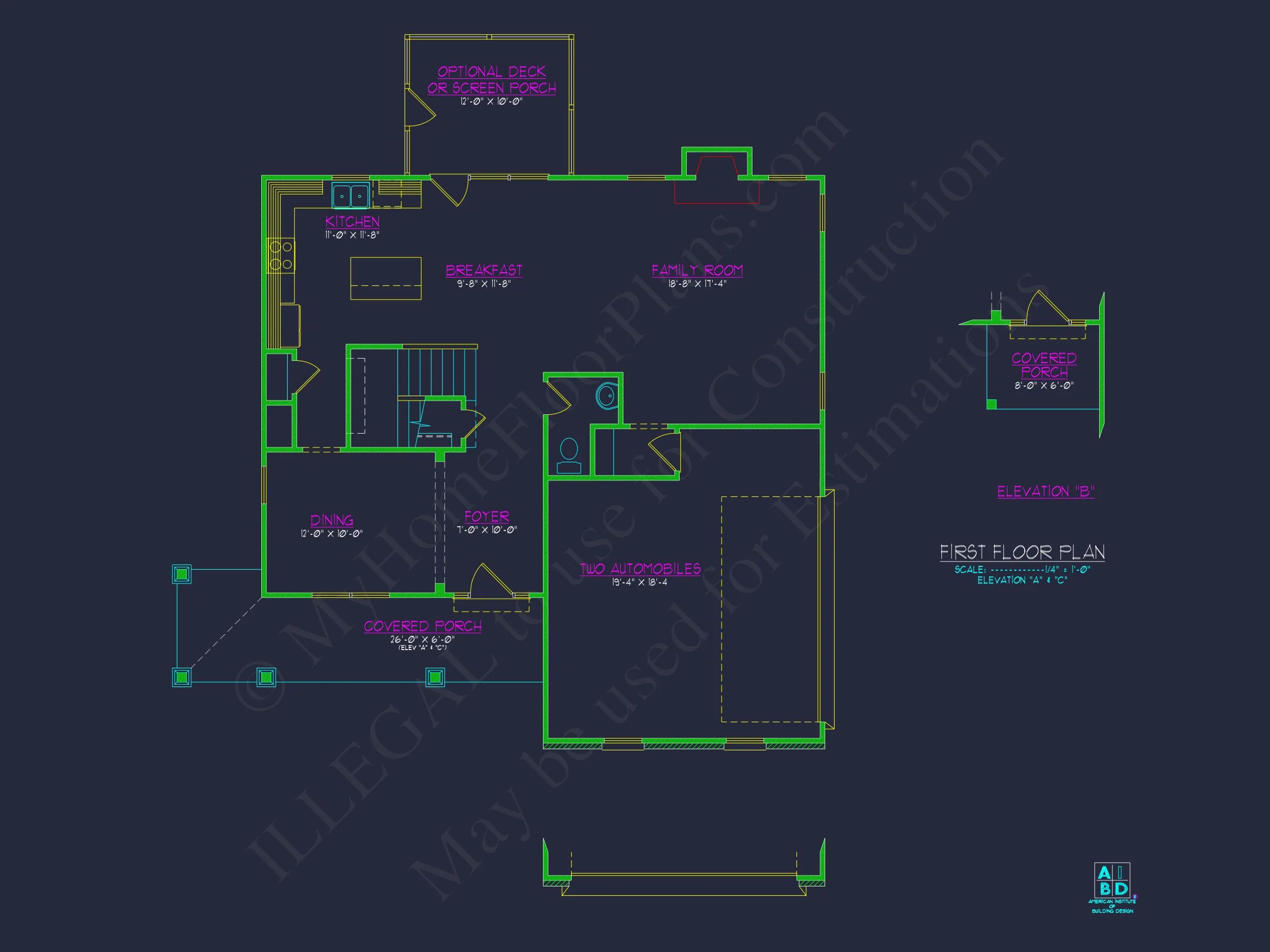 2280 Sq Ft 4-Bedroom 2-Story Traditional house Plan & Blueprint Designs