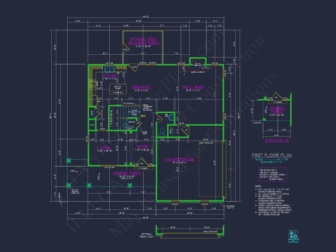 2280 Sq Ft 4-Bedroom 2-Story Traditional house Plan & Blueprint Designs