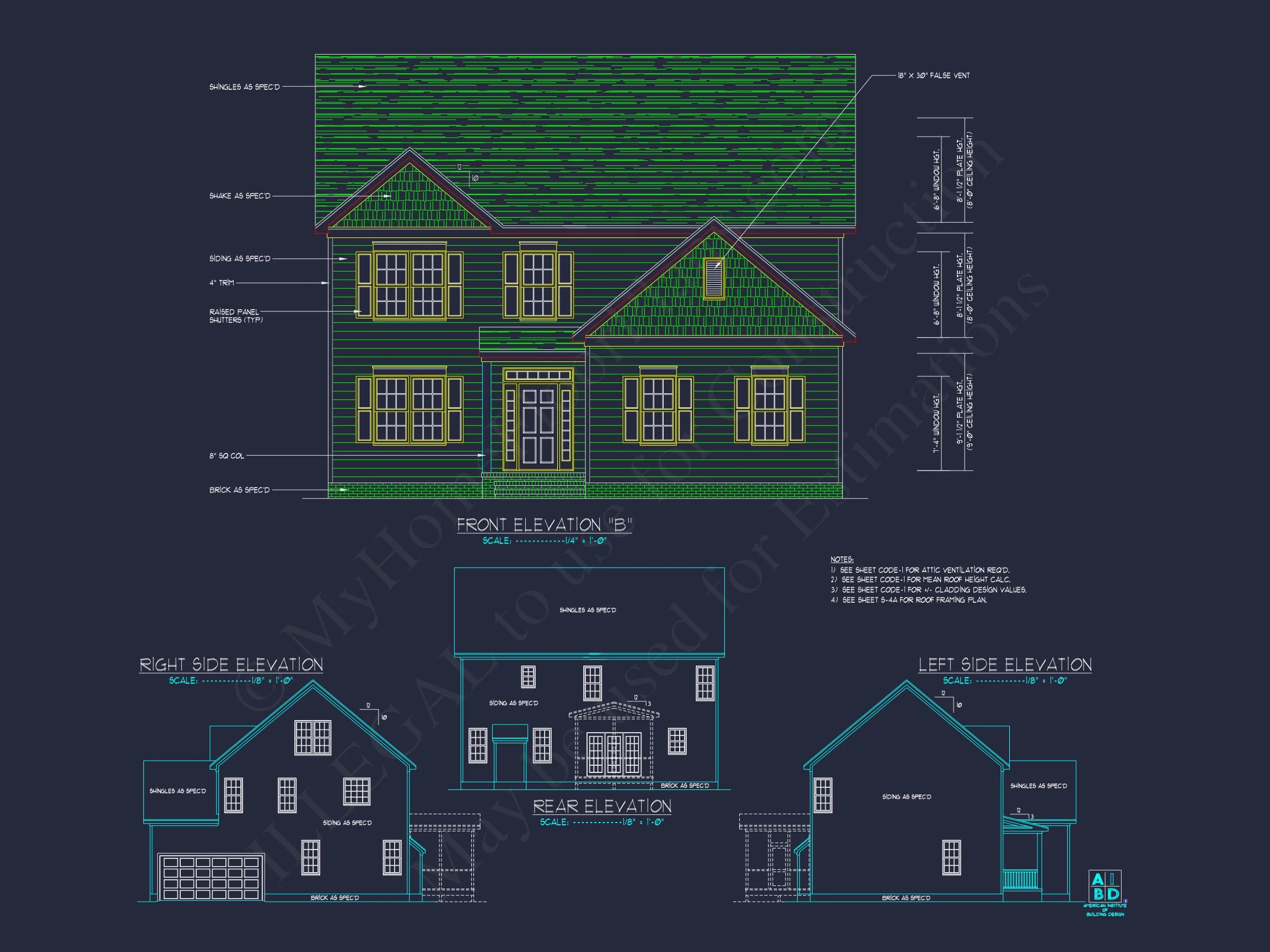 2280 Sq Ft 4-Bedroom 2-Story Traditional house Plan & Blueprint Designs