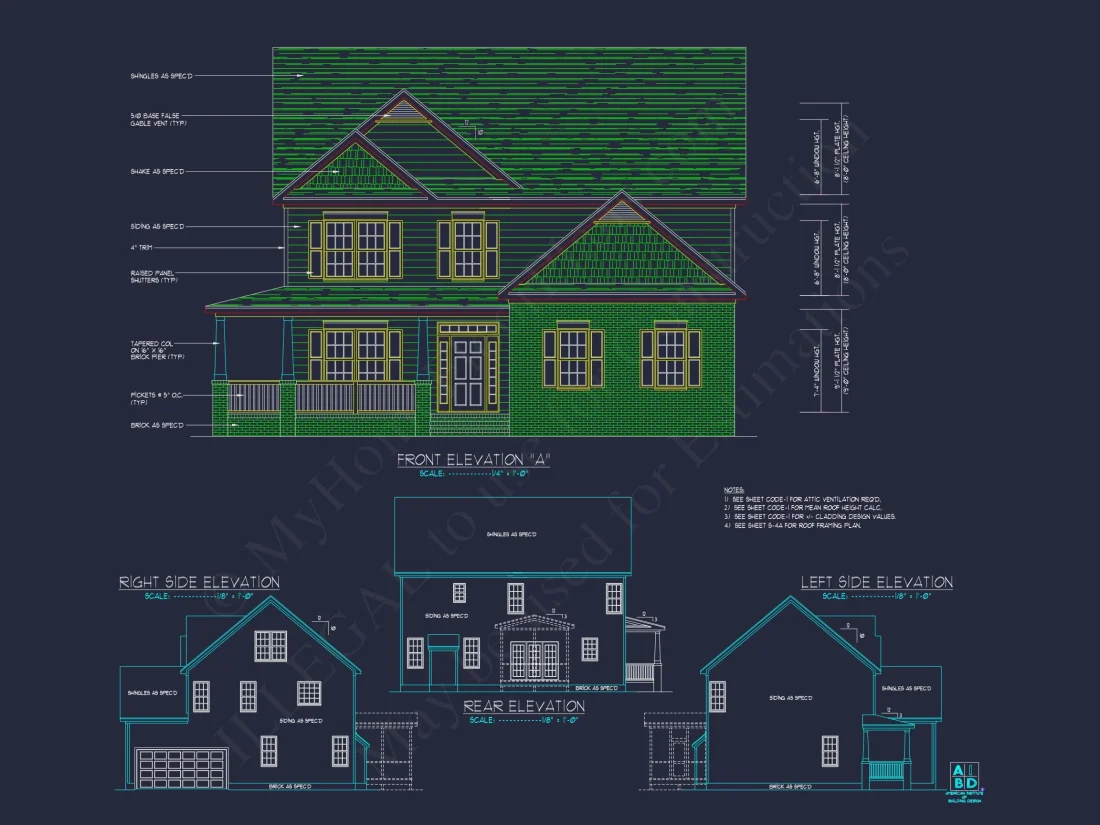 2280 Sq Ft 4-Bedroom 2-Story Traditional house Plan & Blueprint Designs