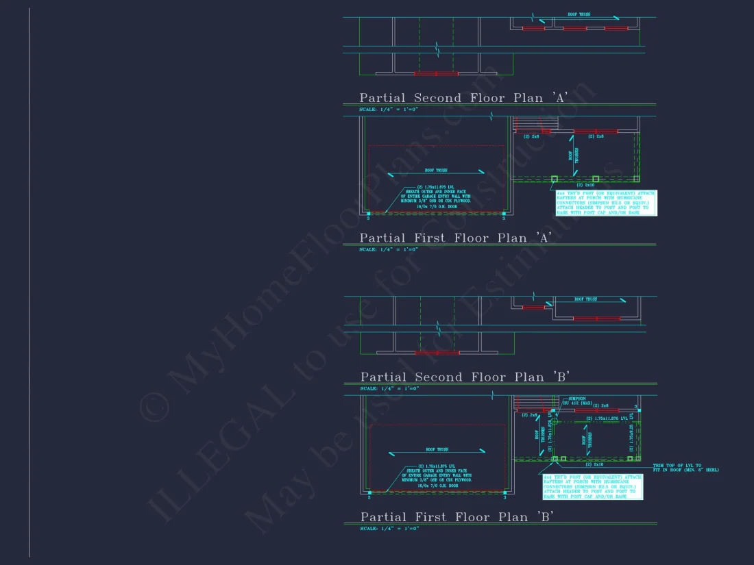 Modern house Plan with 4 Bedrooms, CAD Floor Plan, and Designs