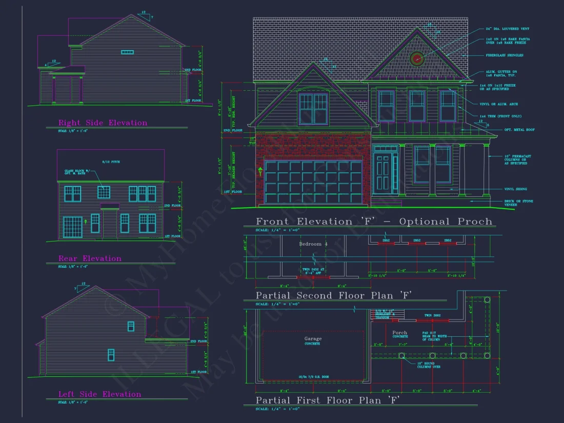 Modern house Plan with 4 Bedrooms, CAD Floor Plan, and Designs
