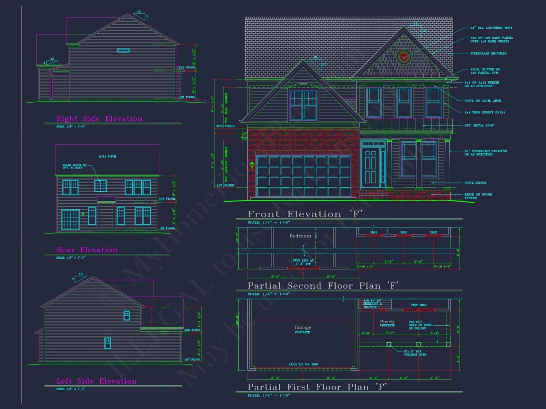 Modern house Plan with 4 Bedrooms, CAD Floor Plan, and Designs