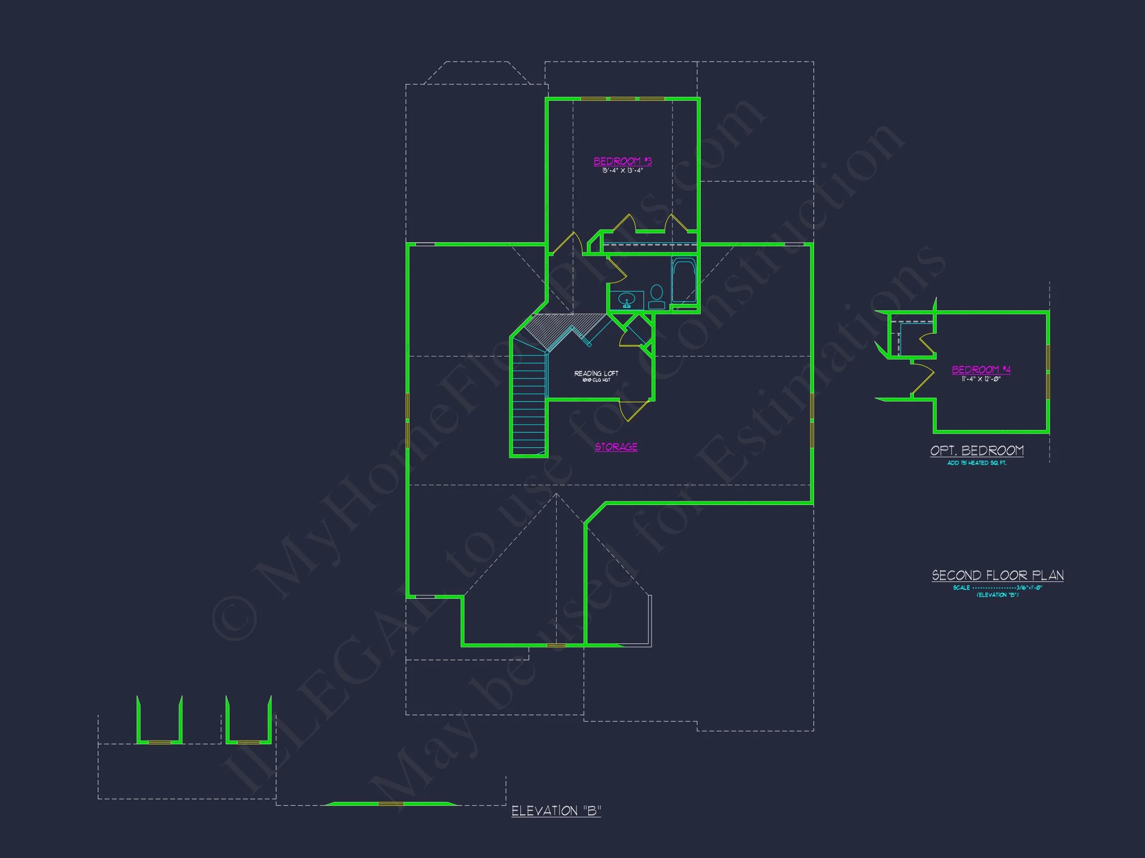 Elegant house Plan with CAD Designs, Floor Plans & Blueprint