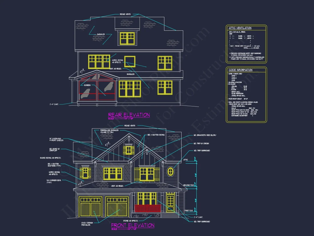 Stylish house Plan with 2.5 Stories, Blueprint, and CAD Designs