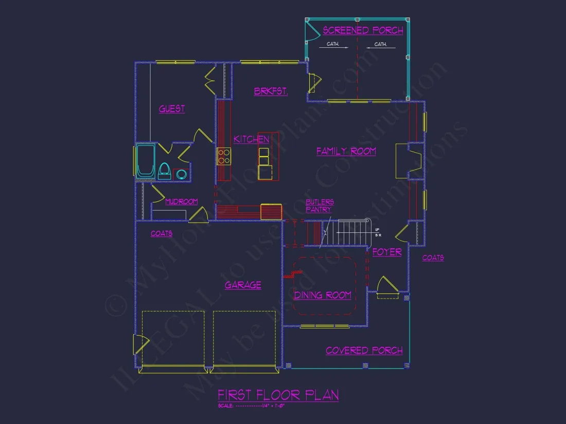 Stylish house Plan with 2.5 Stories, Blueprint, and CAD Designs