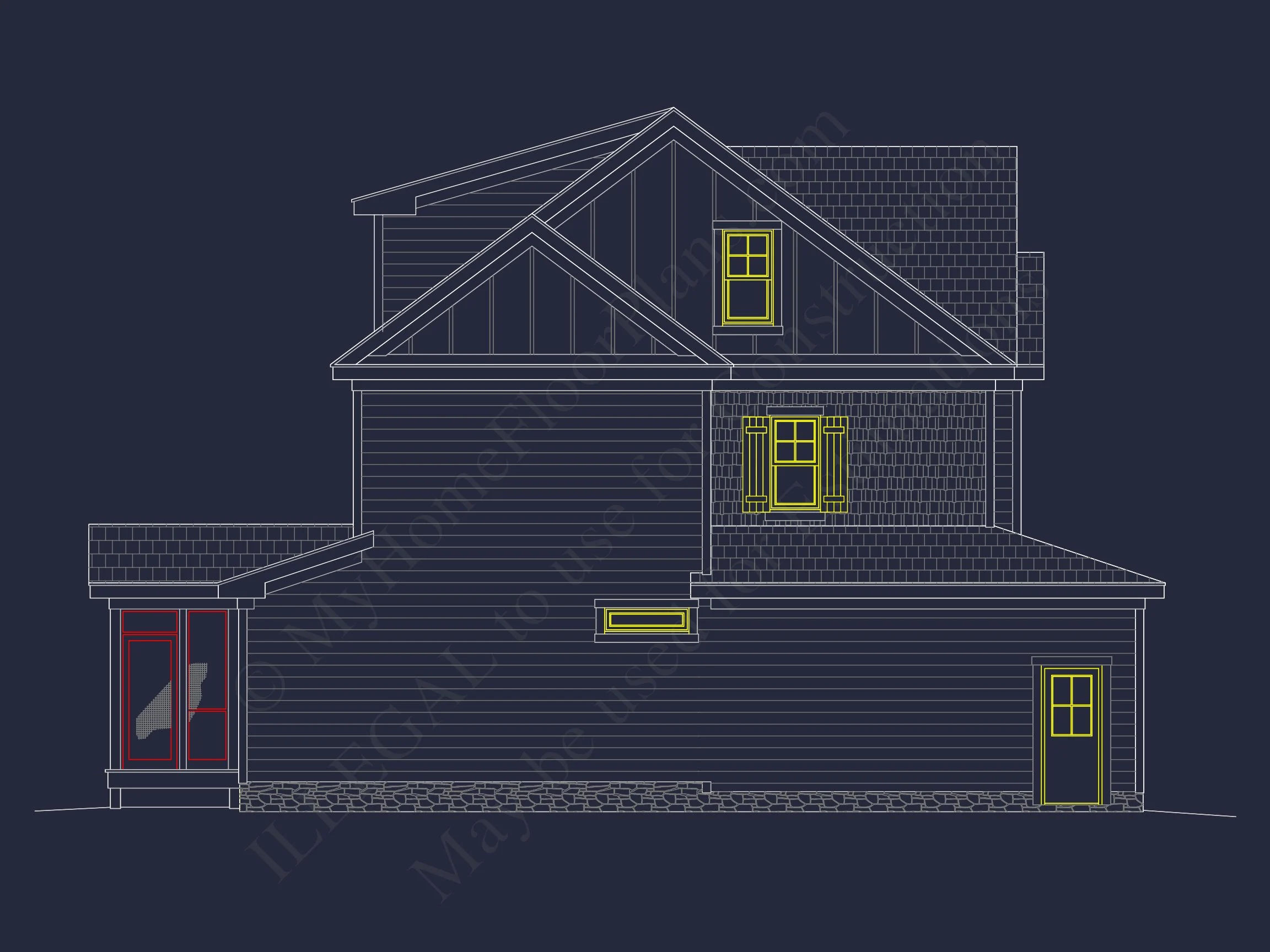 9-1853 HOUSE PLAN - Modern Farmhouse Colonial Revival – 2.5-Story, 4-Bed, 2,315 Sq Ft 5 Stylish house Plan with 2.5 Stories, Blueprint, and CAD Designs